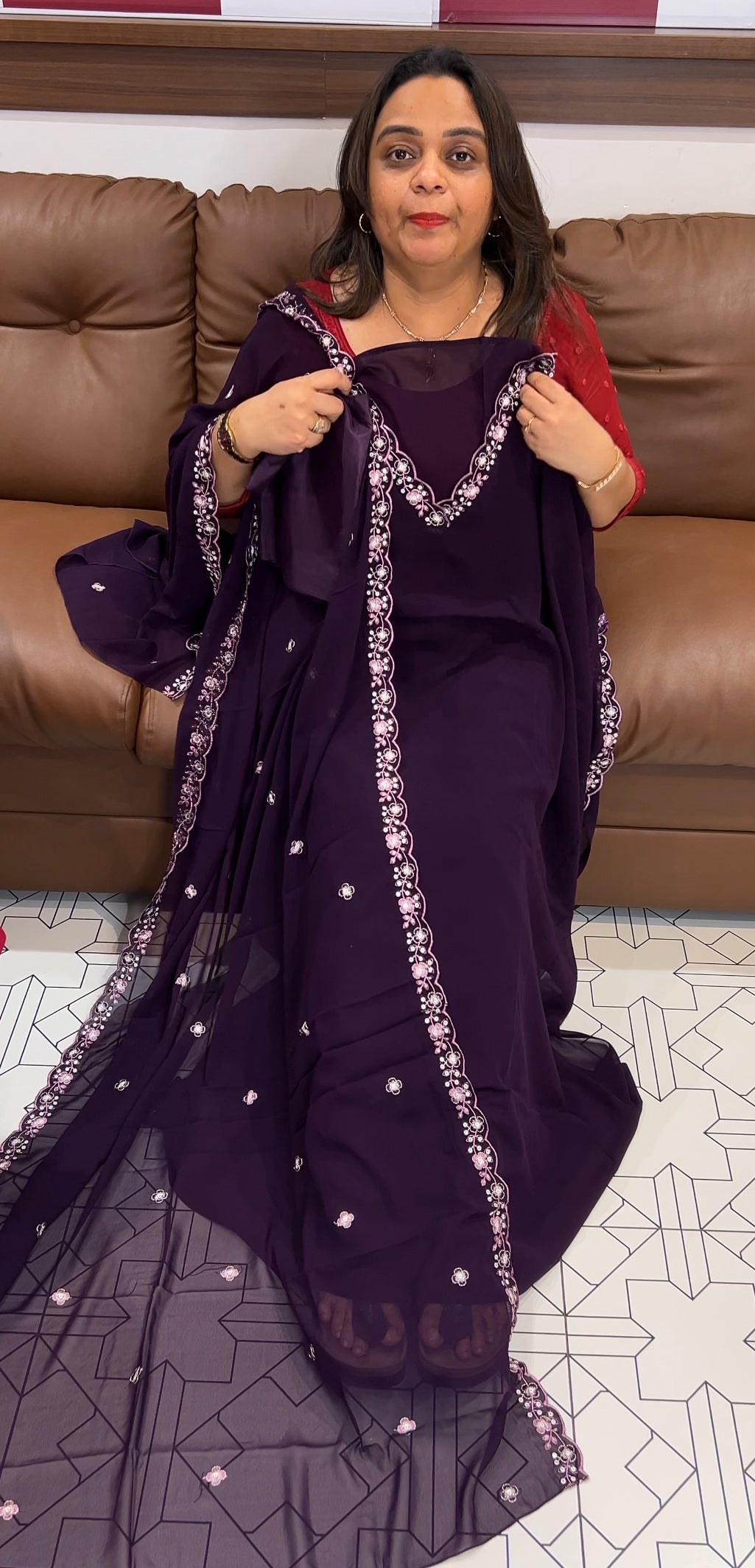 FAUX GEORGETTE UNSTITCHED SALWAR SUITS - IHA 22754