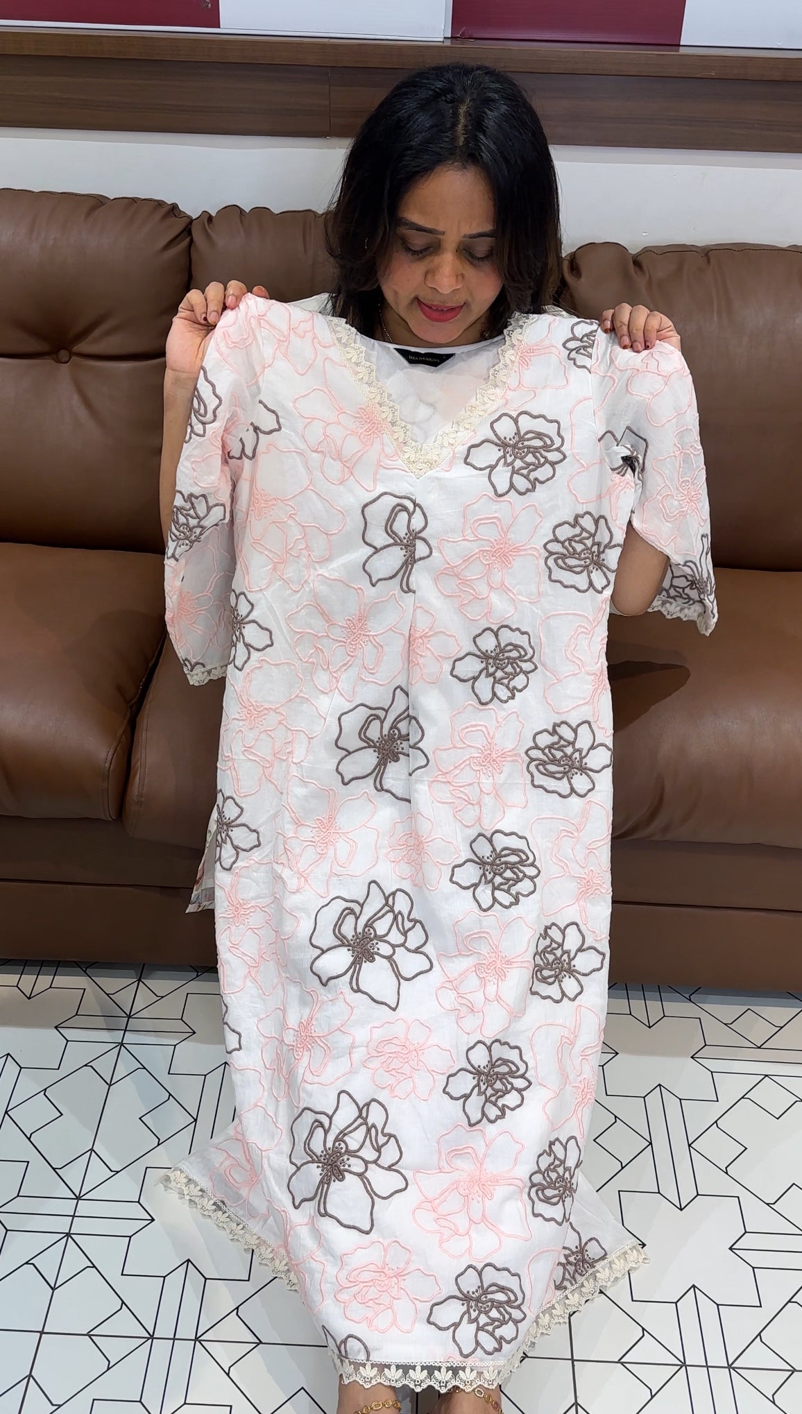 IHA'S IN-HOUSE MALAI CHANDERI ALINE TOPS - IHA 26182