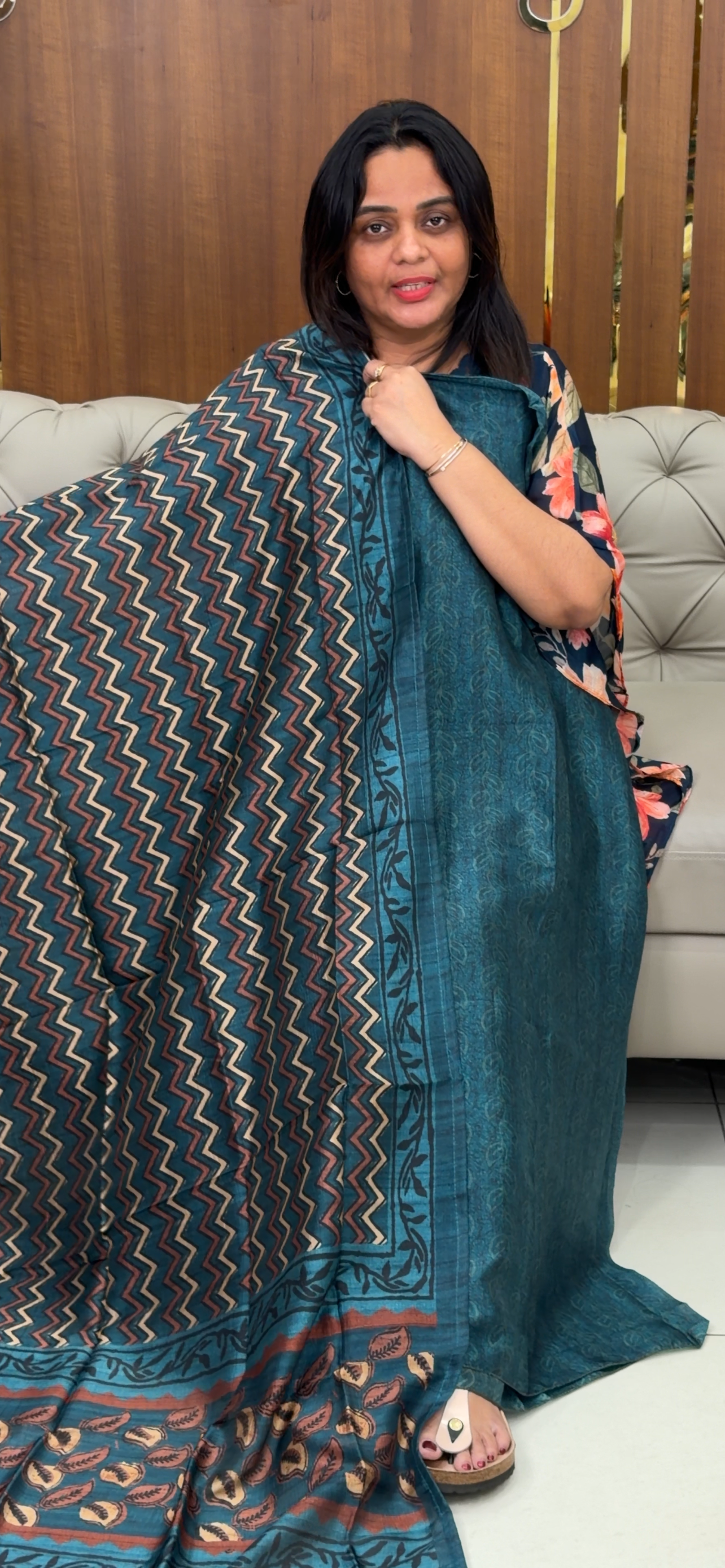 PRINTED SILK UNSTITCHED SALWAR SUITS - IHA 28982