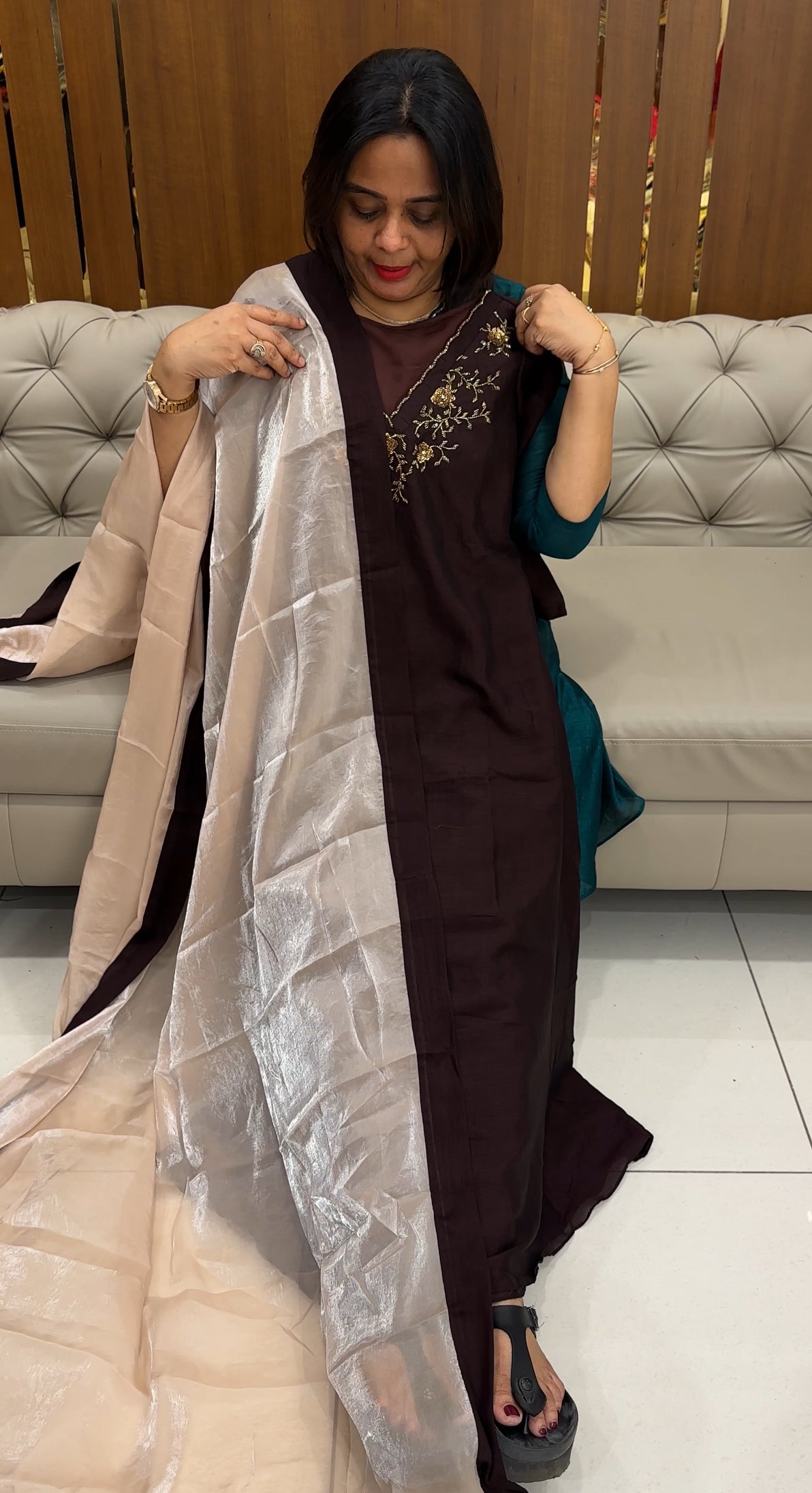 IHA'S IN-HOUSE LONG ALINE TOP AND DUPATTA - IHA 26099