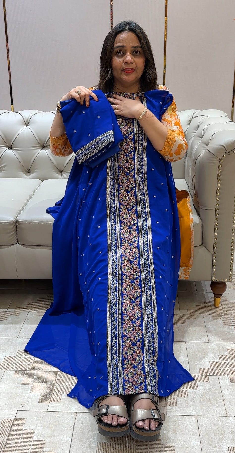 FAUX GEORGETTE UNSTITCHED SALWAR SUITS - IHA 22209
