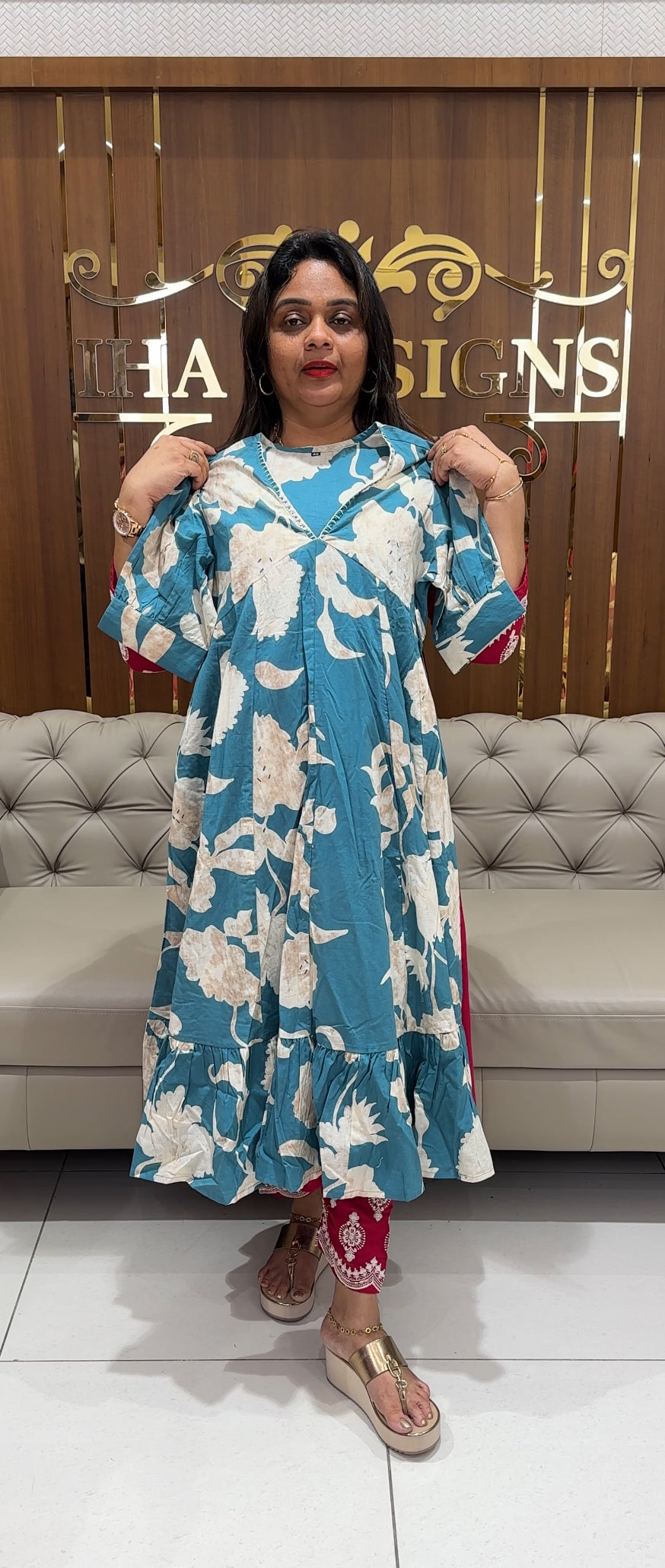 COTTON PRINTED FROCKS - IHA 24133