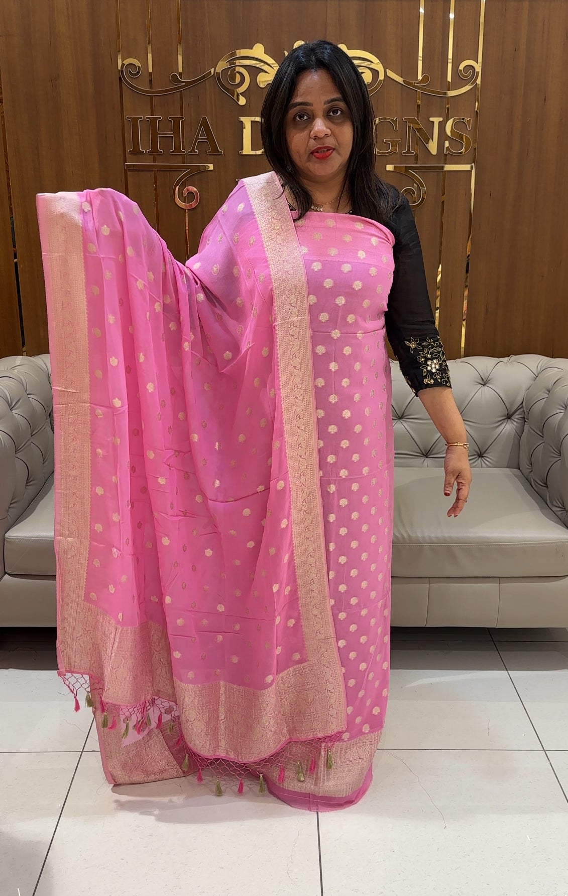 VISCOSE BANARASI UNSTITCHED SALWAR SUITS - IHA 24540