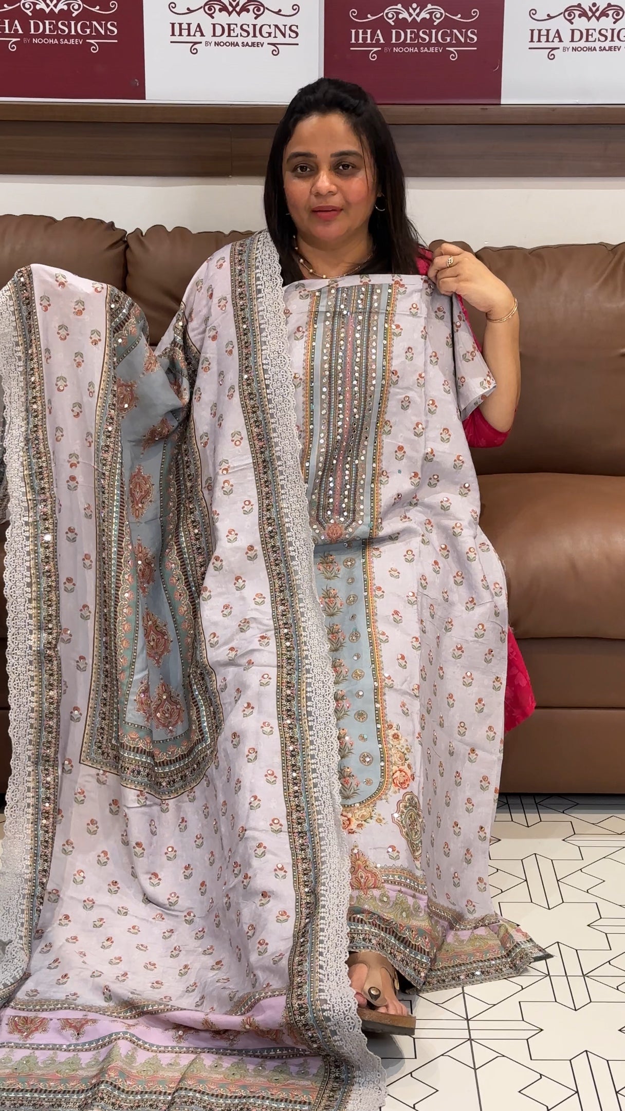 PRINTED MUSLIN SIK UNSTITCHED SALWAR SUITS - IHA 27398