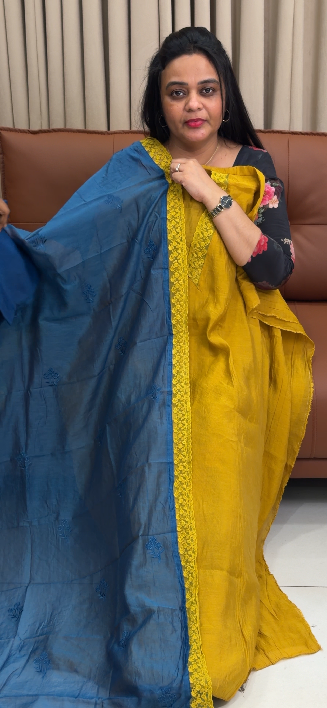MUL CHANDERI UNSTITCHED SALWAR SUITS - IHA 34919