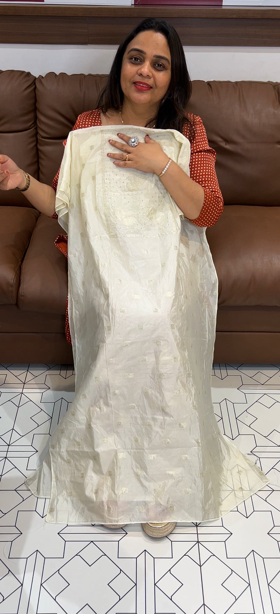 SEMI BANARASI UNSTITCHED SALWAR SUITS - IHA 22791