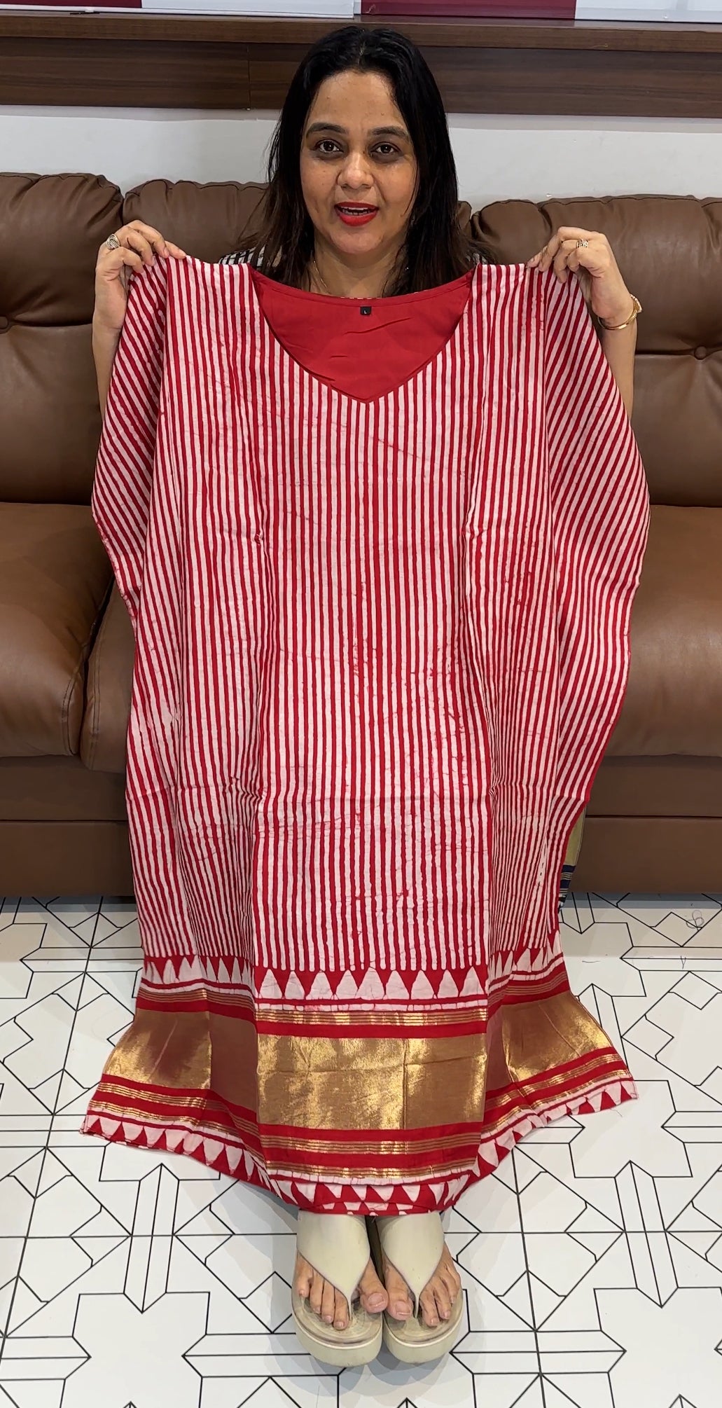 SEMI MODAL BATIK PRINTED KAFTAN TOPS - IHA 21476