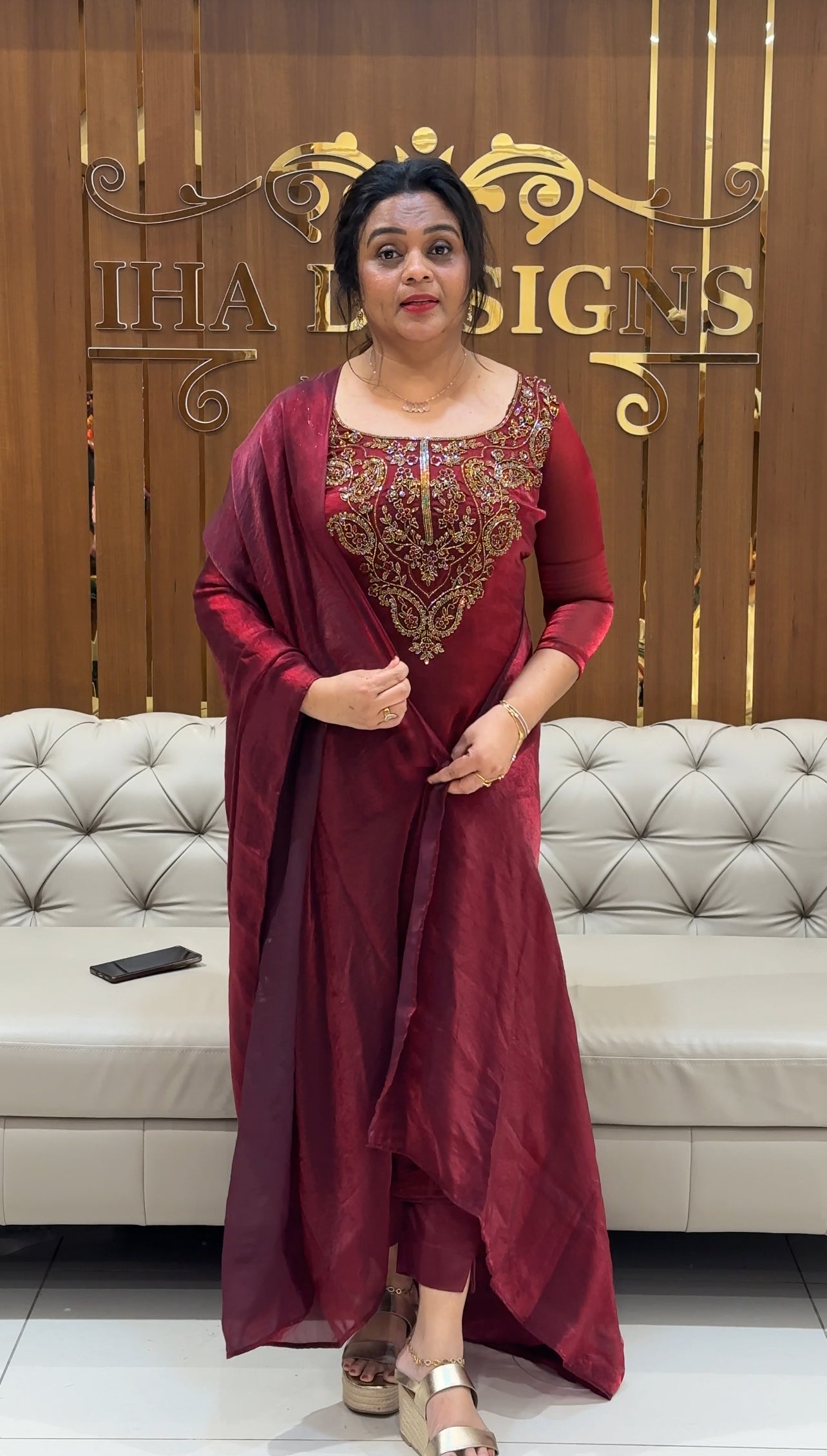IHA'S IN-HOUSE HAND WORKED UNSTITCHED SALWAR SUITS - IHA 24982