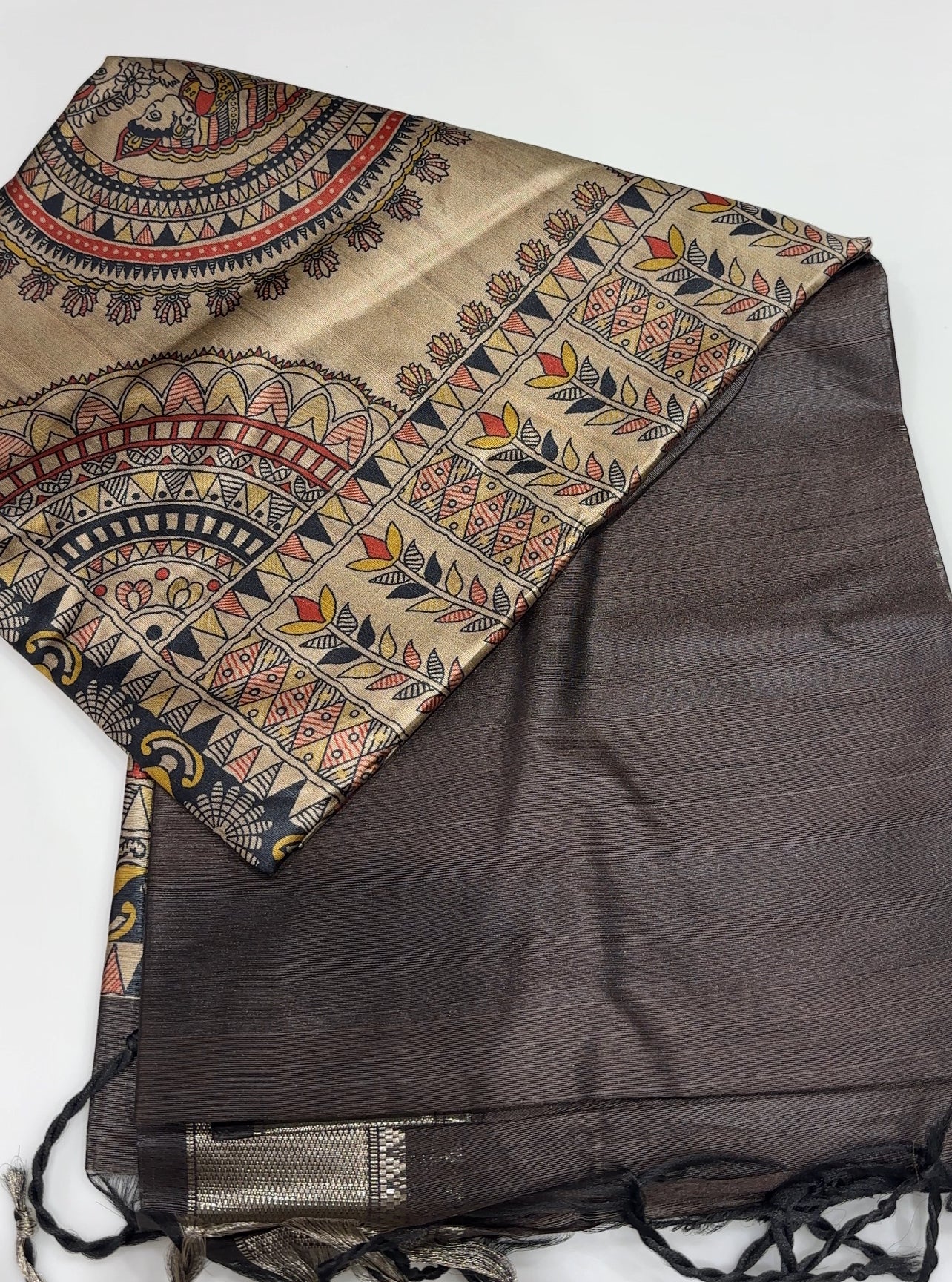 SEMI TUSSUR SAREES - IHA 27356