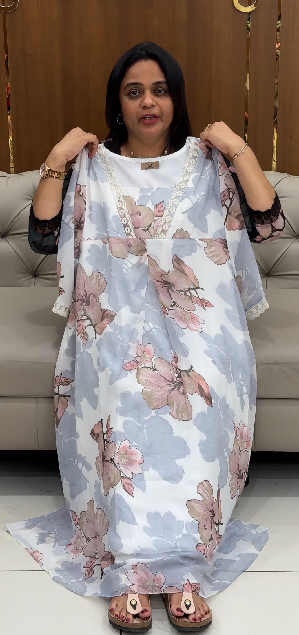 IHA'S IN-HOUSE PRINTED ALINE TOPS - IHA 29200