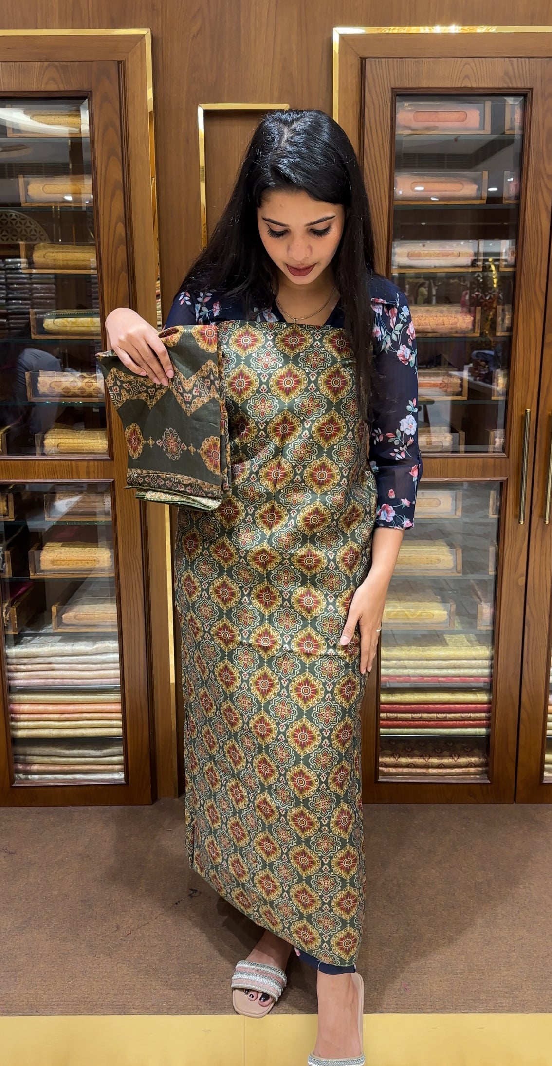 MODAL CHANDERI UNSTITCHED SALWAR SUITS- IHA 25141