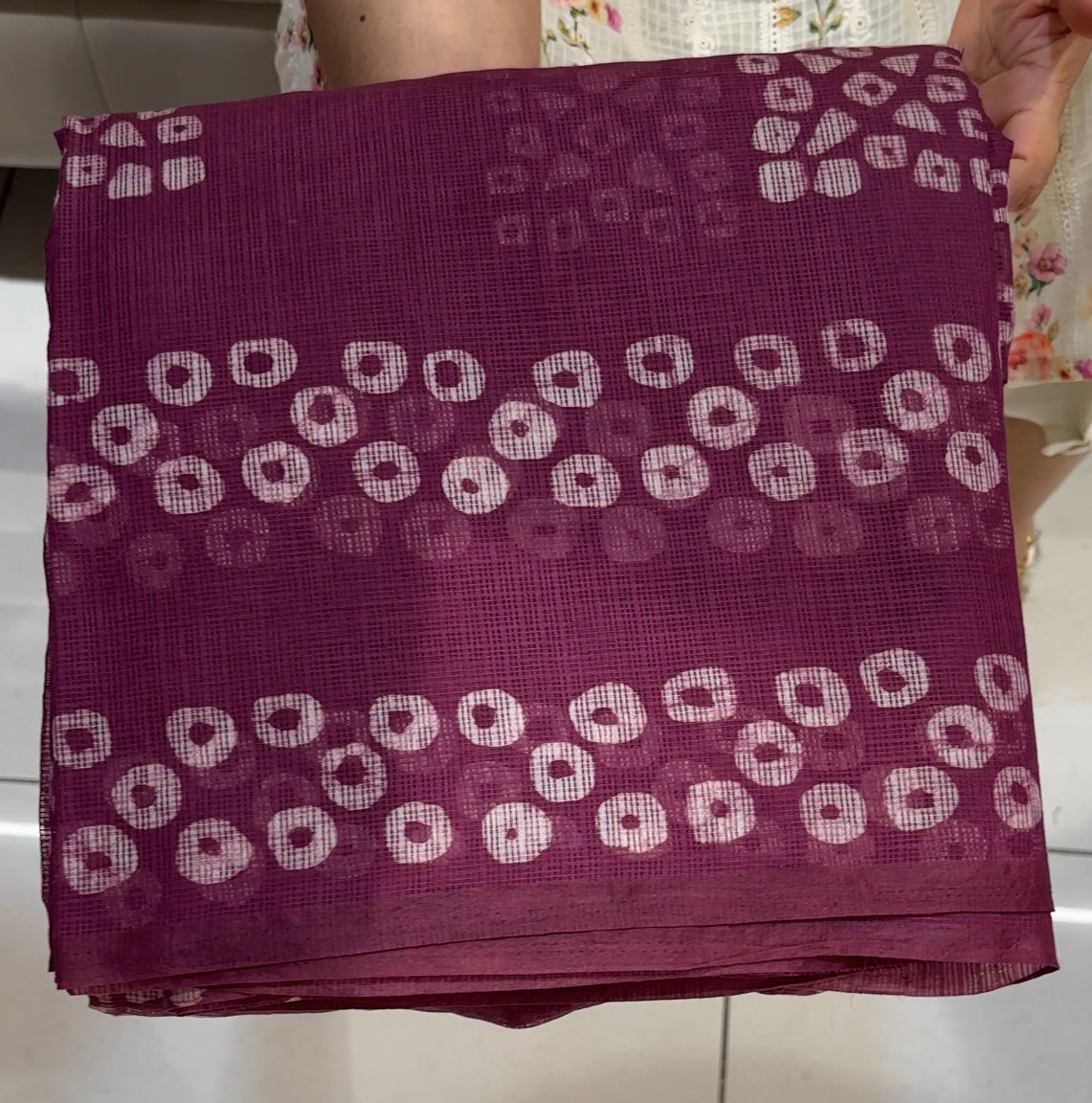 NET KOTA BATIK PRINTED SAREES - IHA 25039