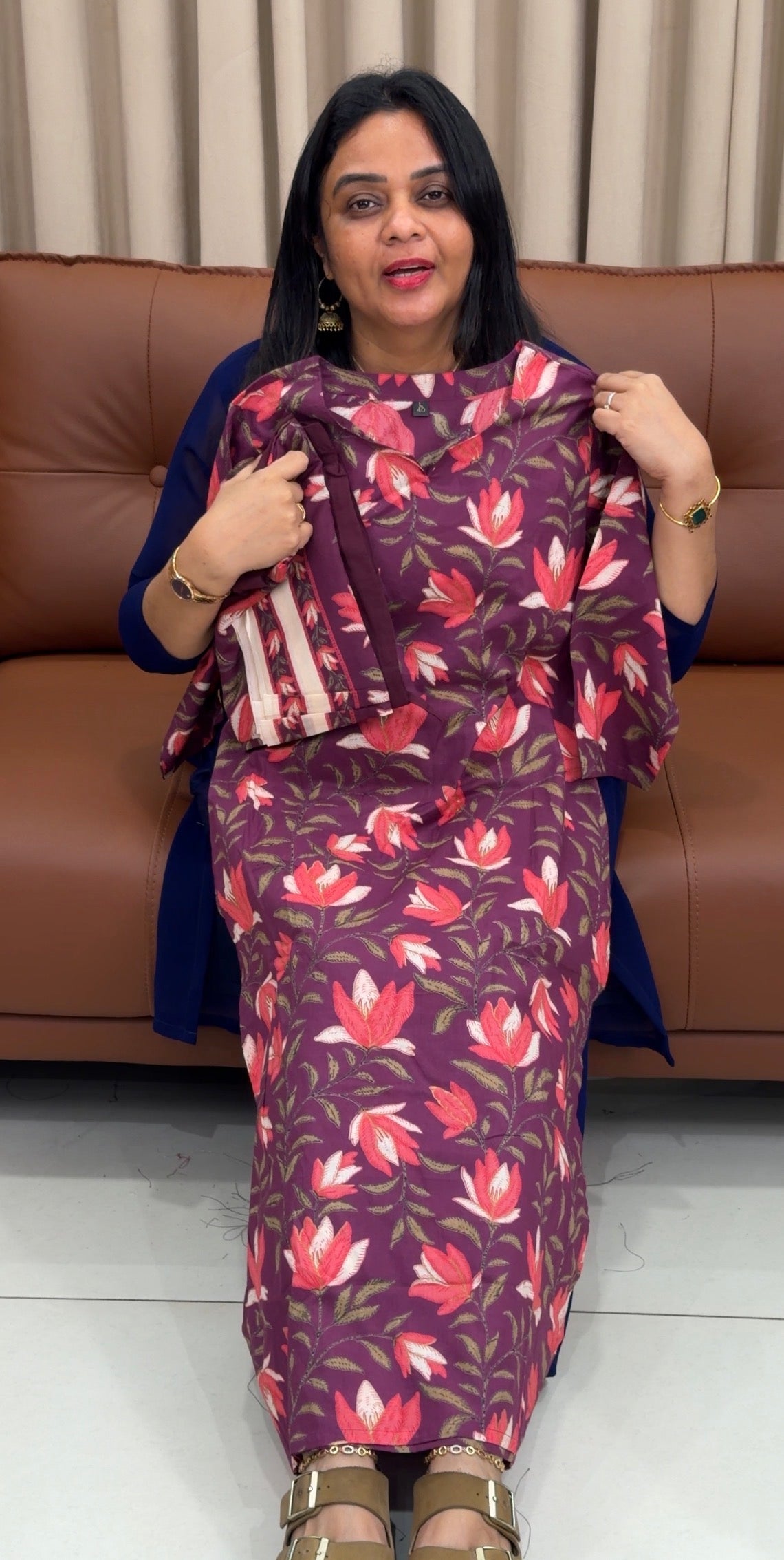 PRINTED COTTON TOP,BOTTOM AND DUPATTA - IHA 33631