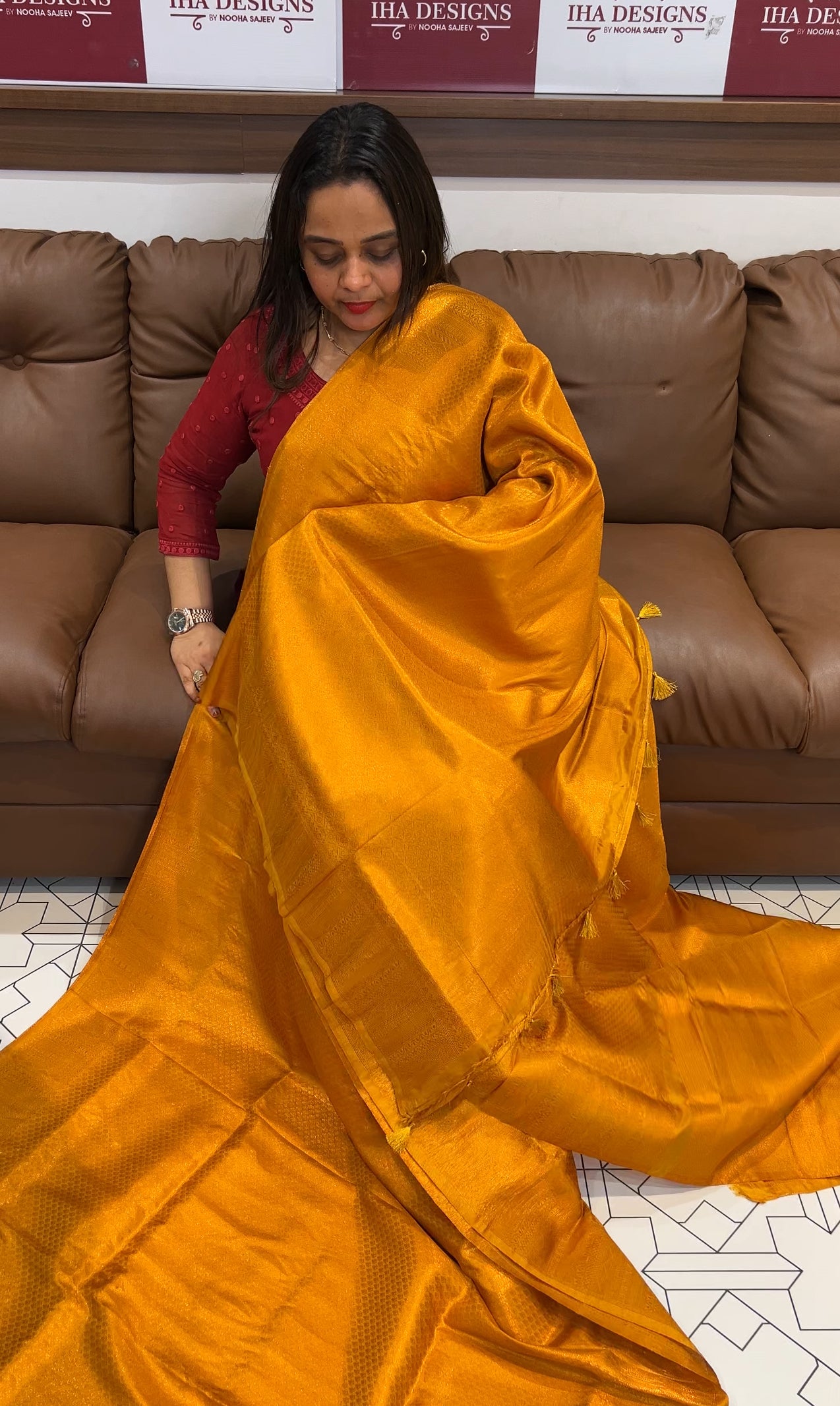 SEMI BANARASI SAREES - IHA 22734