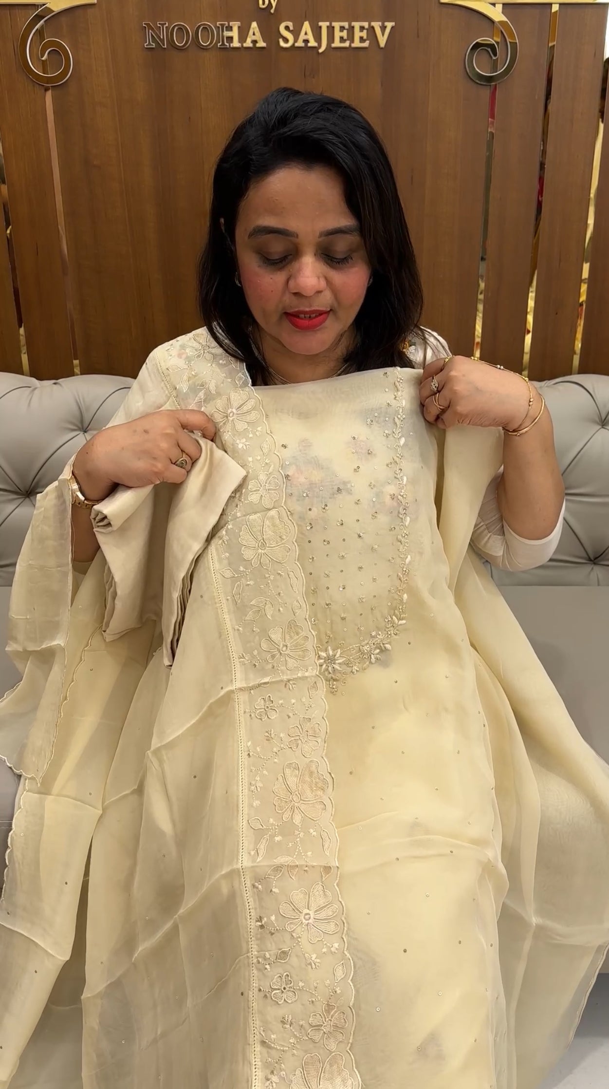 VISCOSE ORGANZA UNSTITCHED SALWAR SUITS - IHA 25914