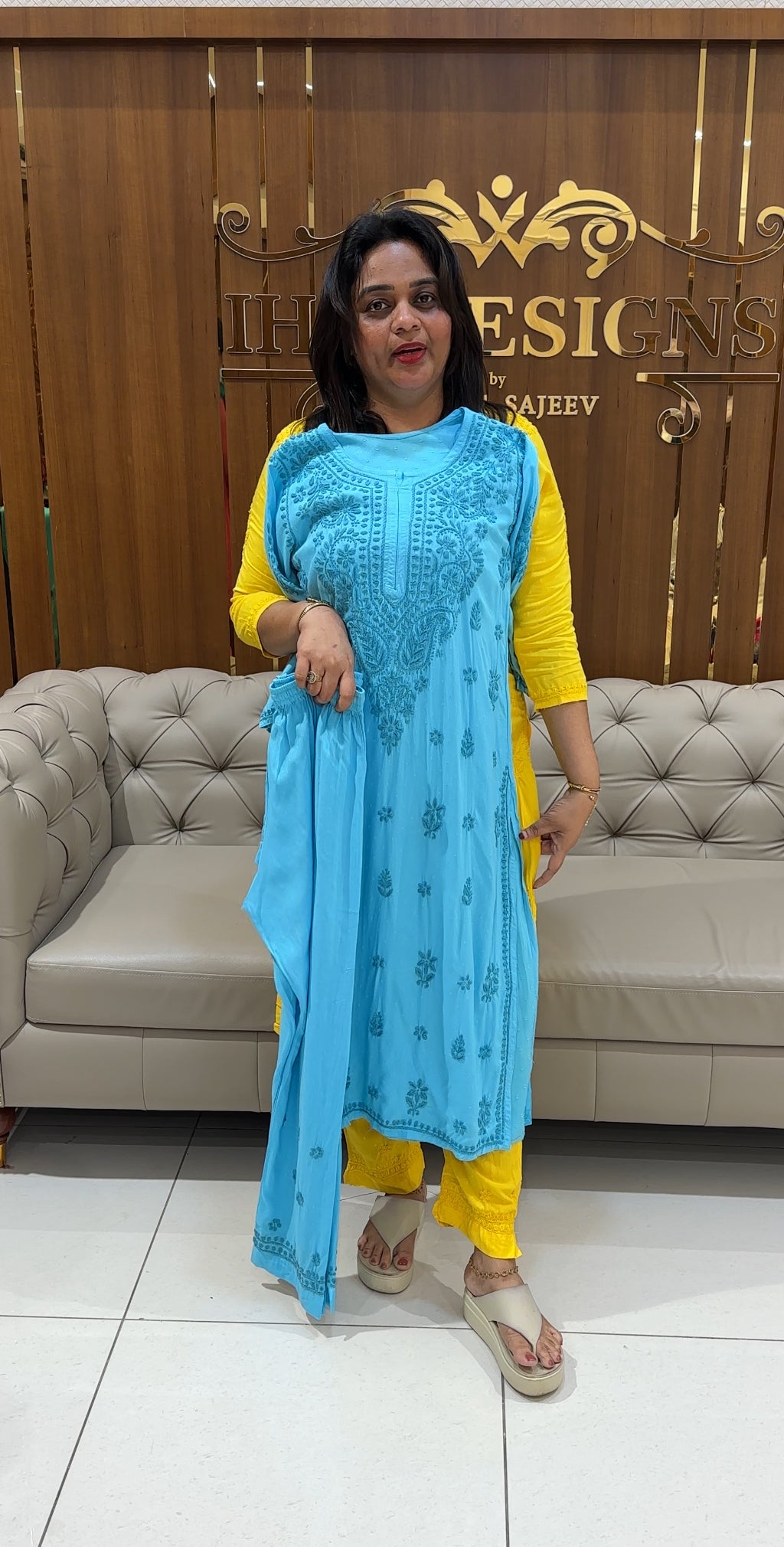 LUCKNOWI TOP AND BOTTOM - IHA 24836