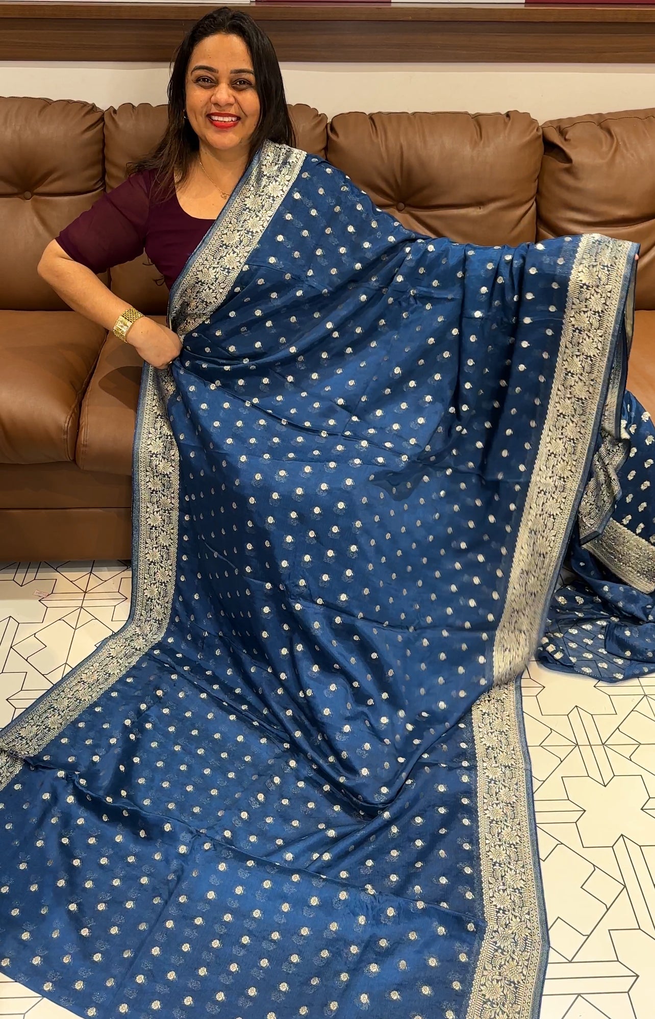 PLATINUM CHIFFON SAREES - IHA 22835