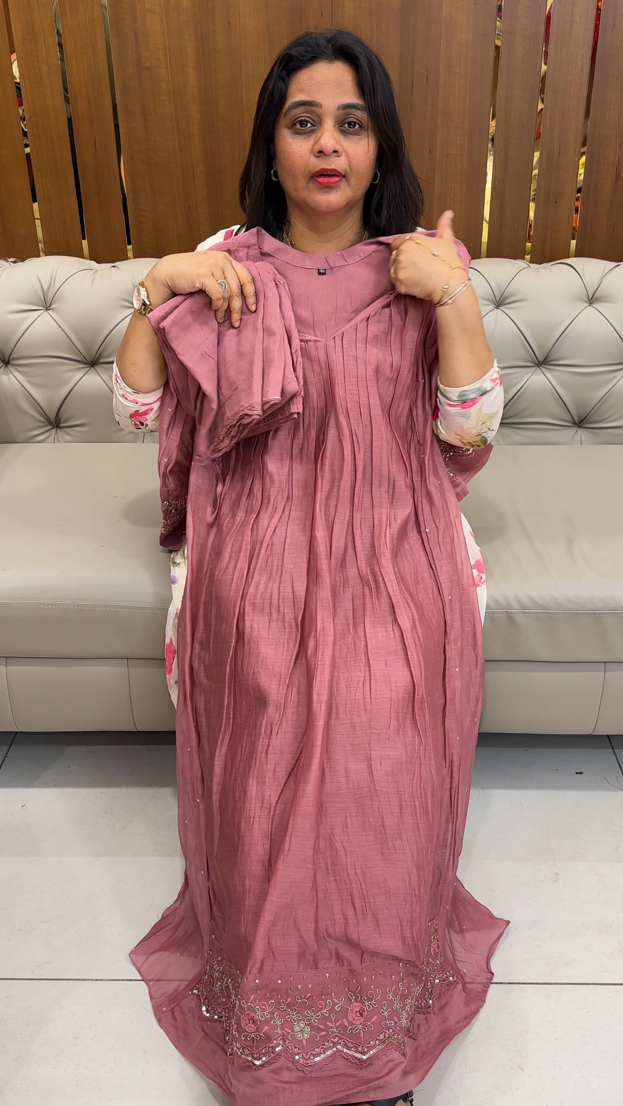 MALAI CHANDERI TOP, BOTTOM AND DUPATTA - IHA 26117