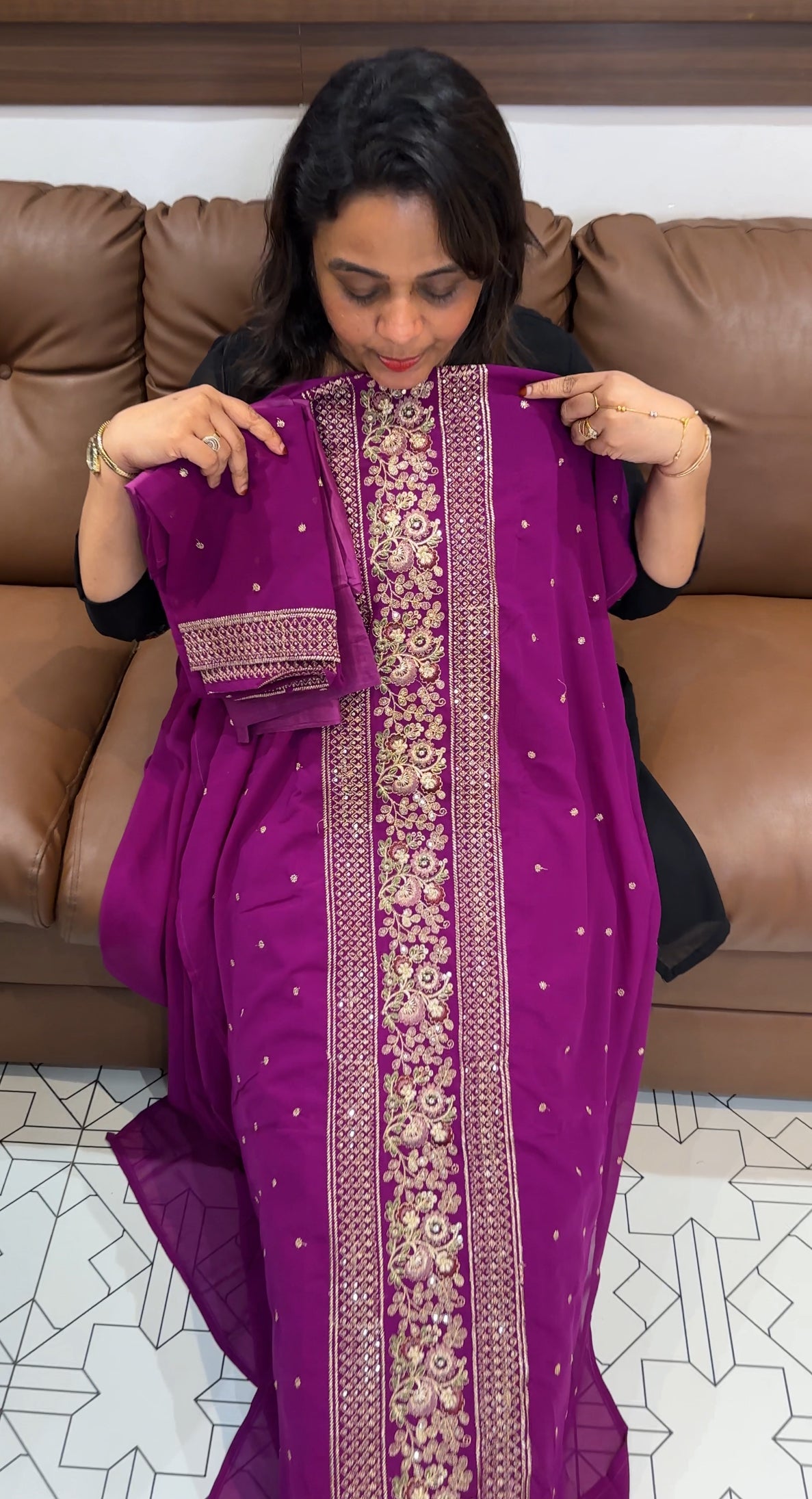 FAUX GEORGETTE UNSTITCHED SALWAR SUITS - IHA 24813