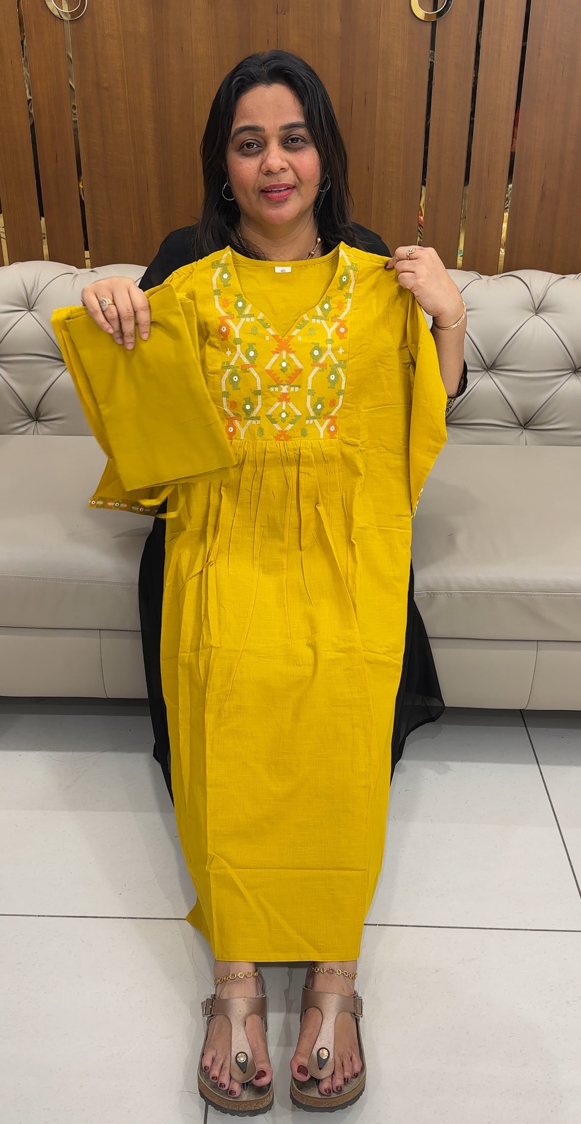 COTTON TOP, BOTTOM AND DUPATTA - IHA 27105