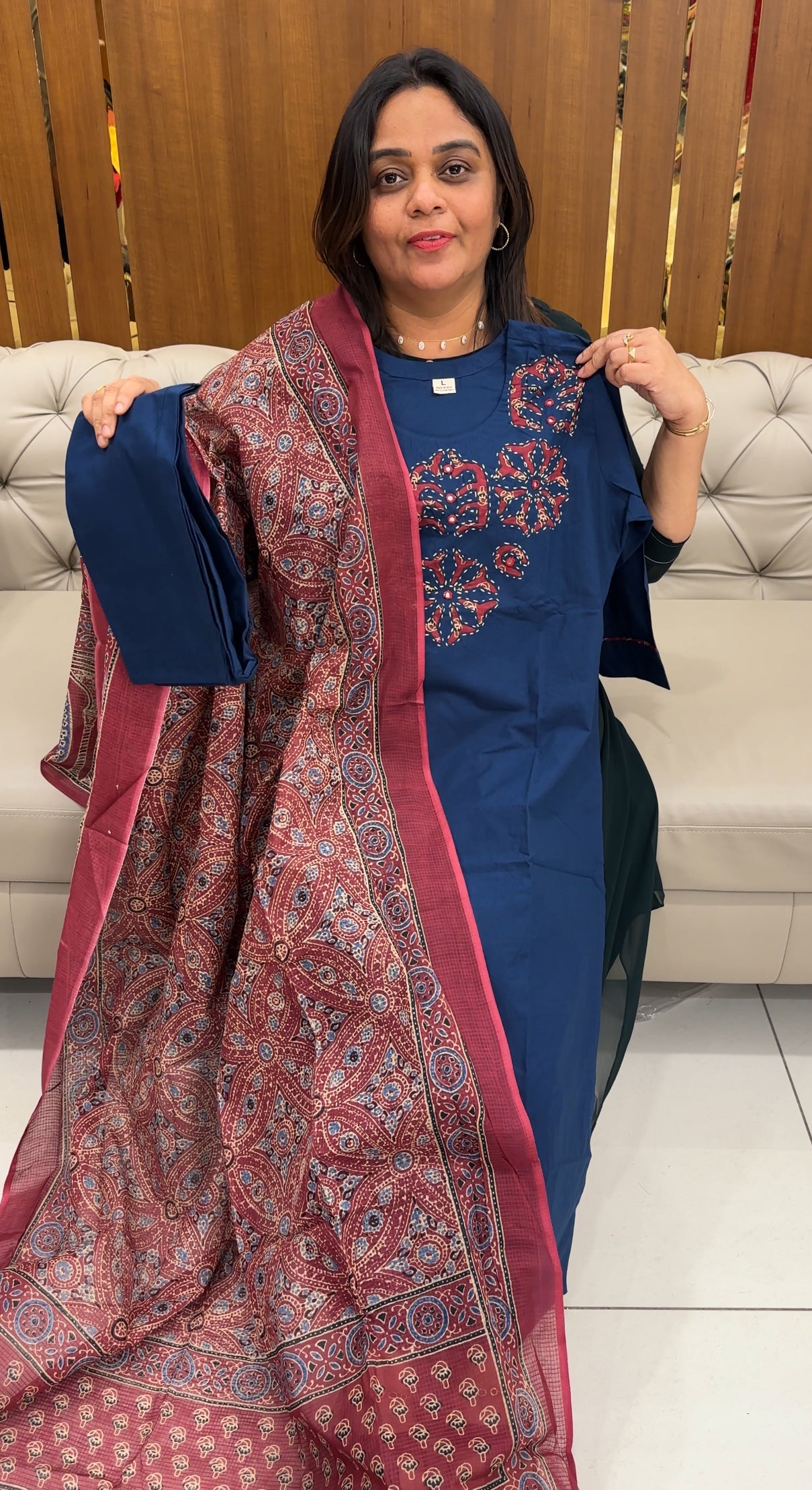 COTTON TOP, BOTTOM AND DUPATTA - IHA 28298