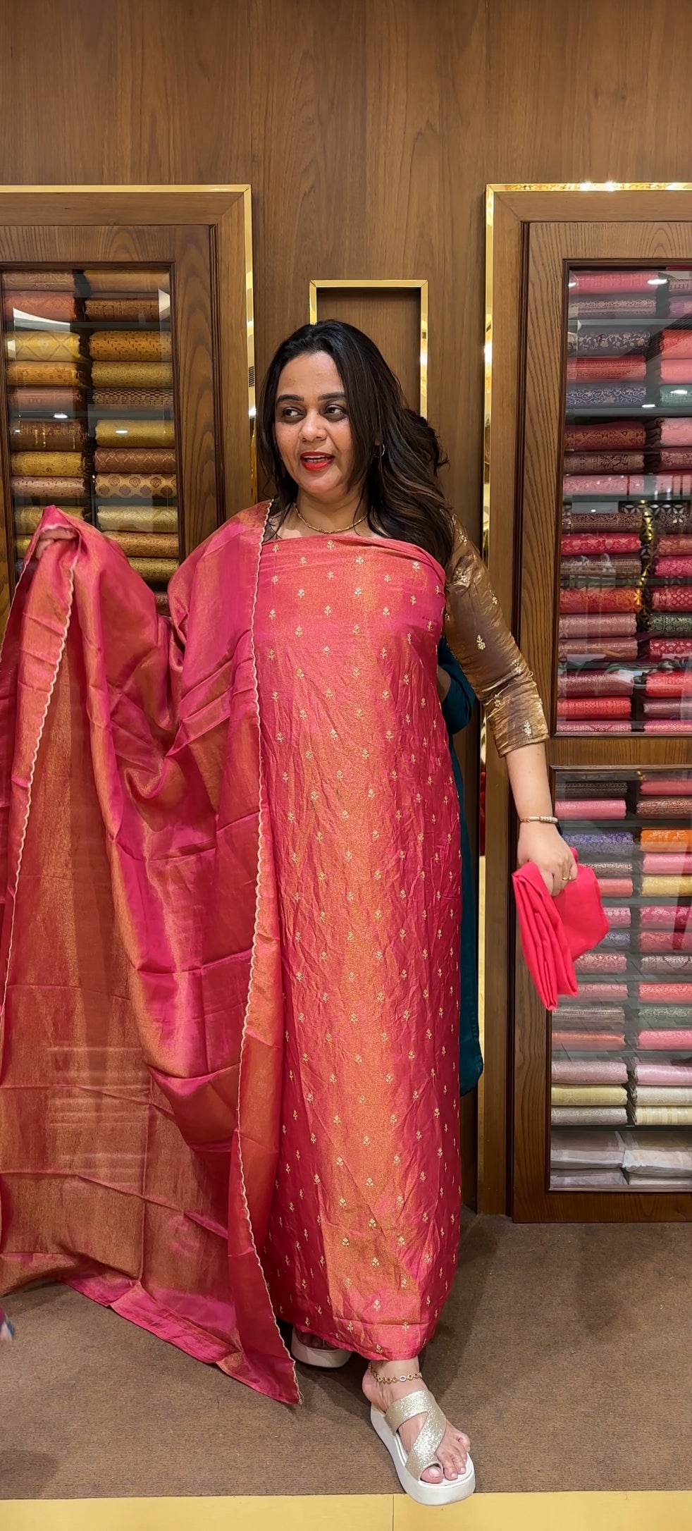 TISSUE UNSTITCHED SALWAR SUITS - IHA 22684