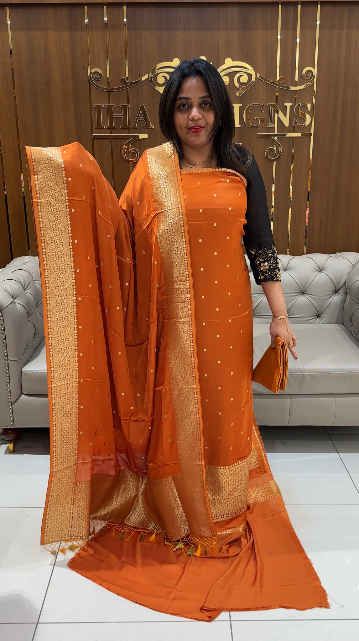 SATIN KATAN UNSTITCHED SALWAR SUITS - IHA 24537