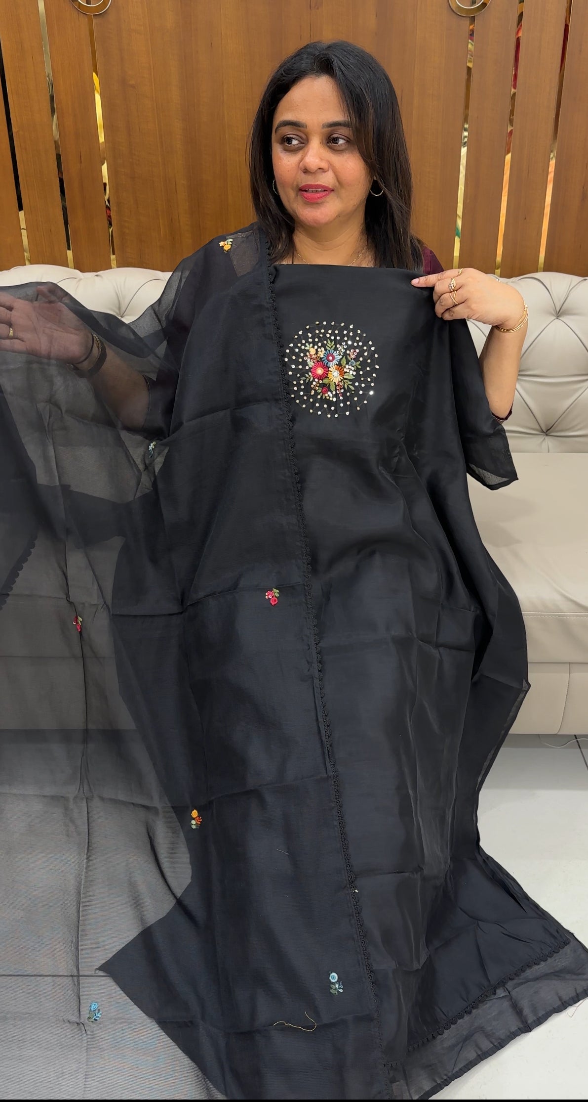 MALAI CHANDERI UNSTITCHED SALWAR SUITS - IHA 26793