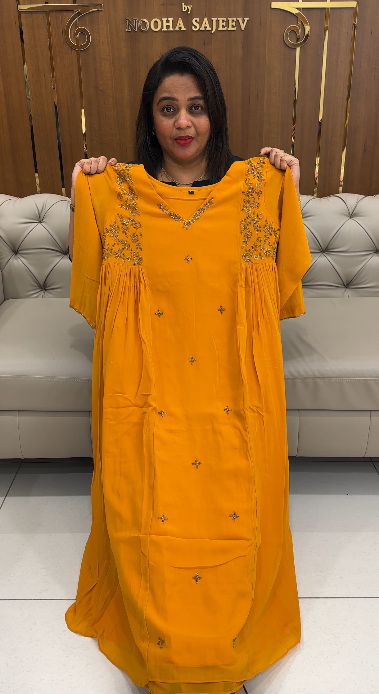 HAND WORKED LONG A-LINE TOPS - IHA 25875
