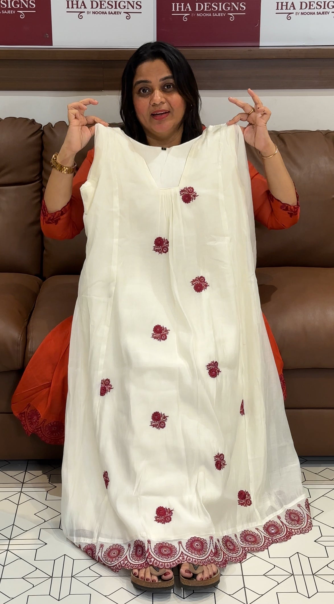MALAI CHANDERI LONG TOPS - IHA 27329