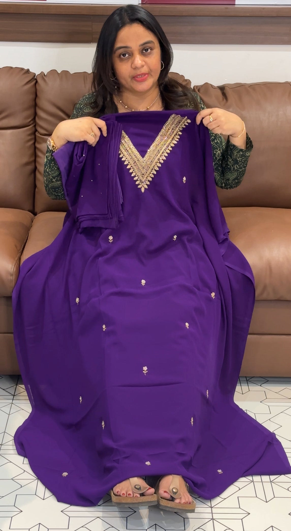 FAUX GEORGETTE UNSTITCHED SALWAR SUITS - IHA 27317