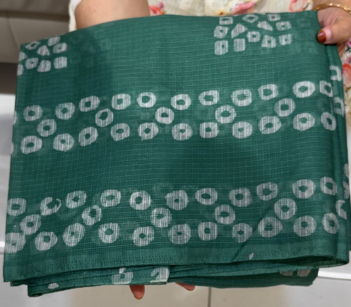NET KOTA BATIK PRINTED SAREES - IHA 25039