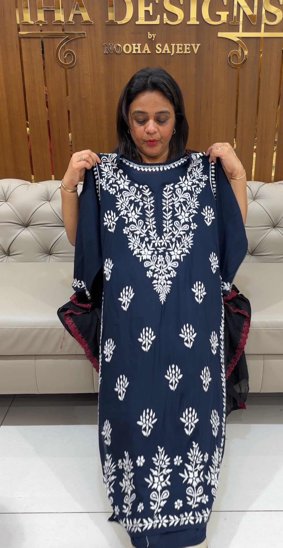 LUCKNOWI CHIKANKARI TOPS - IHA 24882