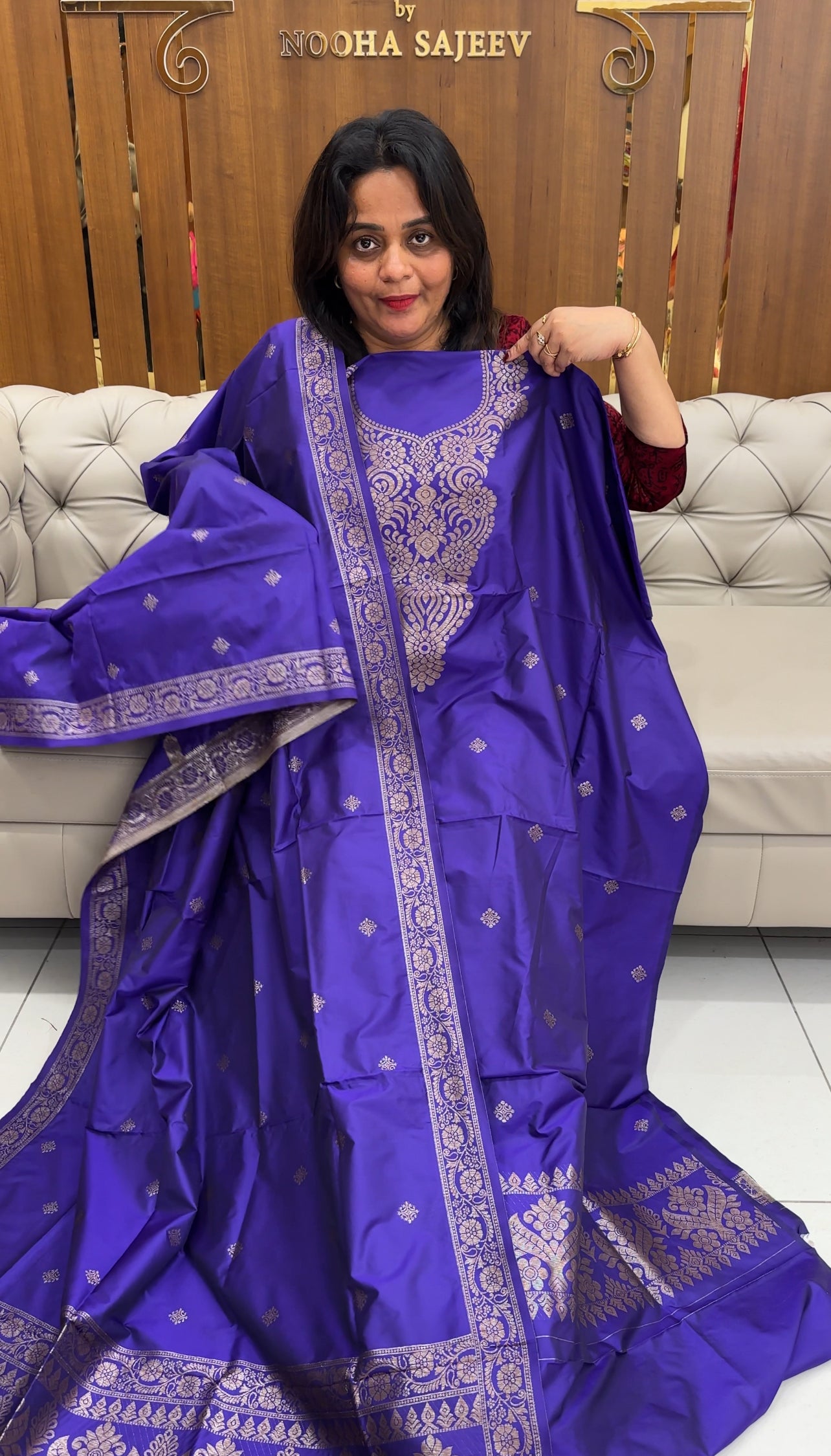 SEMI BANARASI UNSTITCHED SALWAR SUITS - IHA 25947