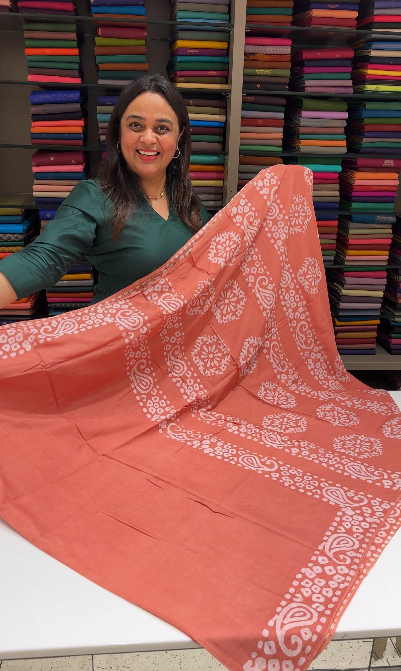 BATIK PRINTED SAREES - IHA 27297