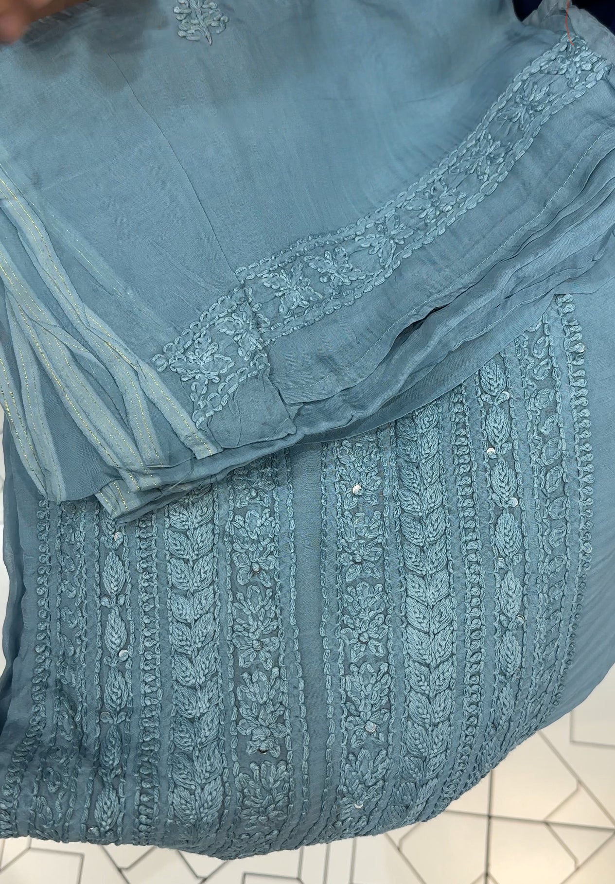 VISCOSE ORGANZA UNSTITCHED SALWAR SUITS - IHA 28121