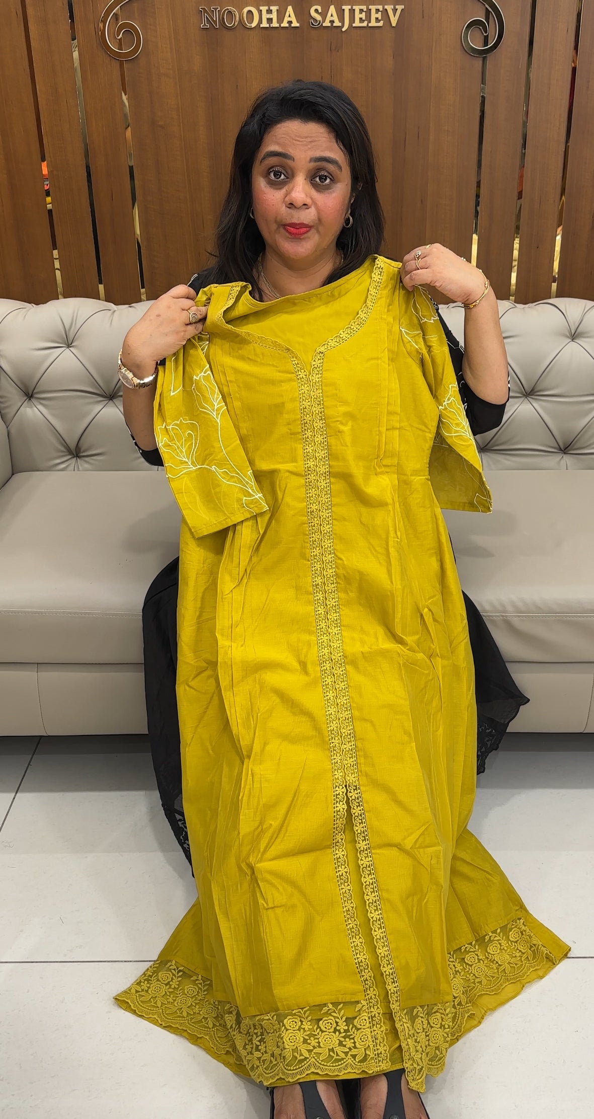 IHA'S IN-HOUSE MALAI CHANDERI ALINE TOPS - IHA 25916