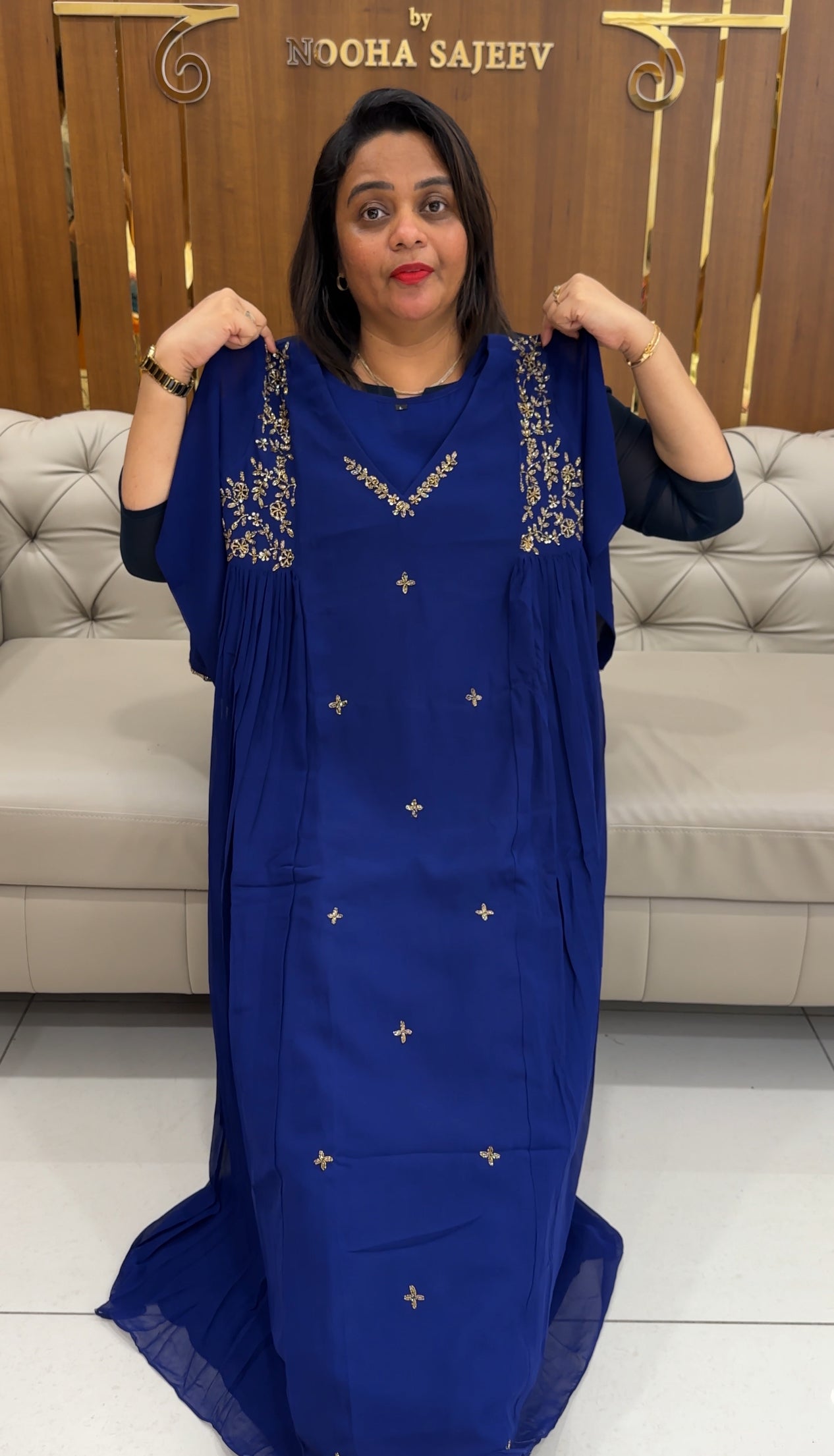 HAND WORKED LONG A-LINE TOPS - IHA 25875