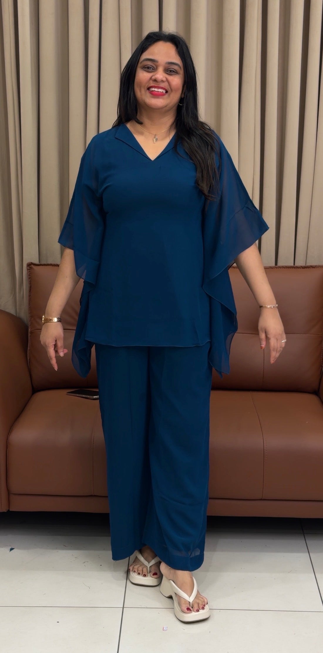 IHA'S IN-HOUSE SHORT KAFTAN TOP AND BOTTOM - IHA 33791