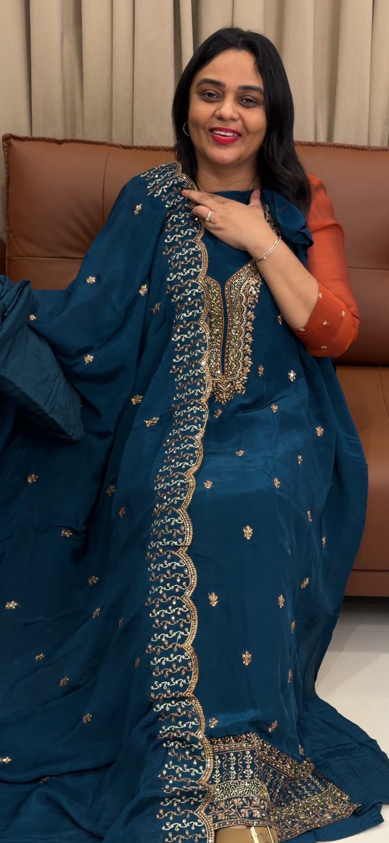 CRAPE UNSTITCHED SALWAR SUITS - IHA 33775