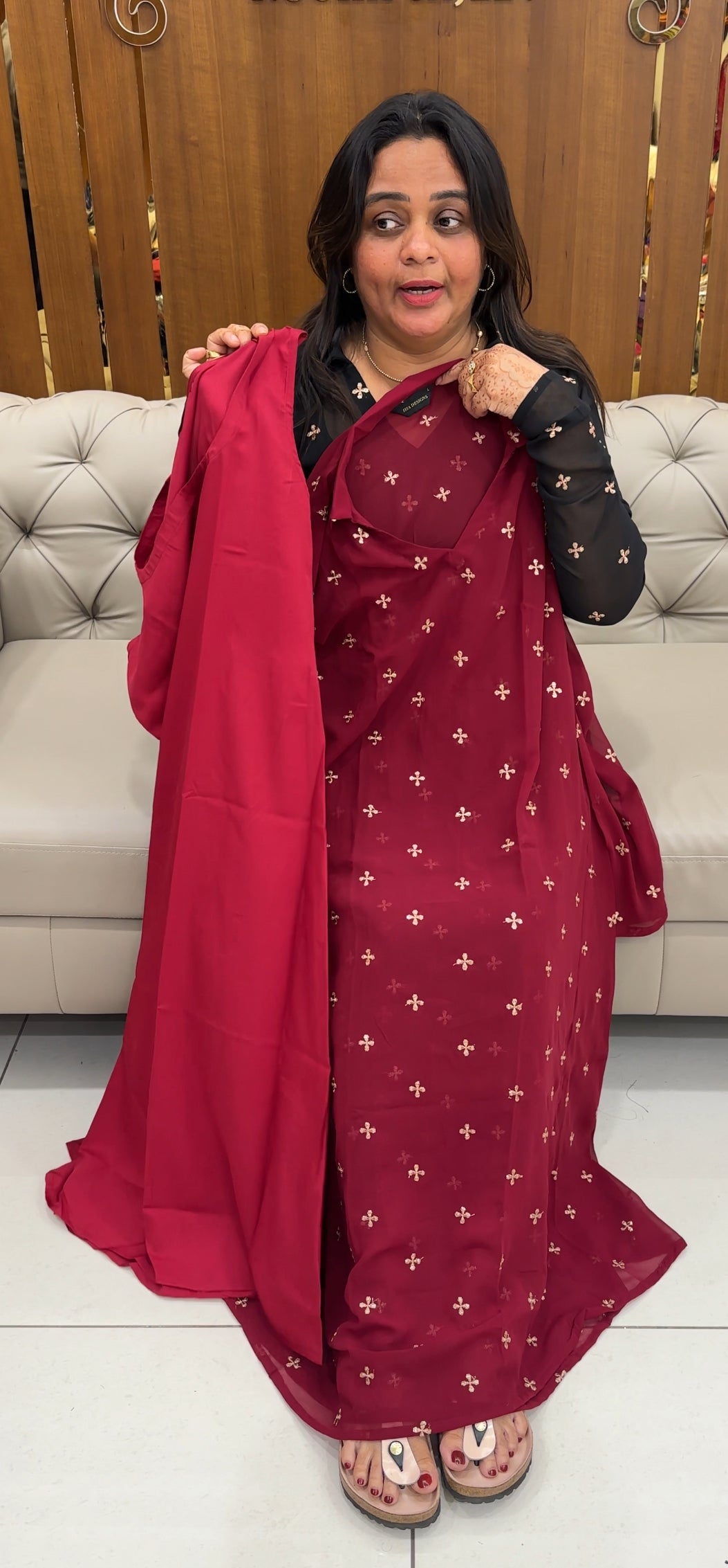 IHA'S IN-HOUSE GEORGETTE ALINE TOPS - IHA 27456