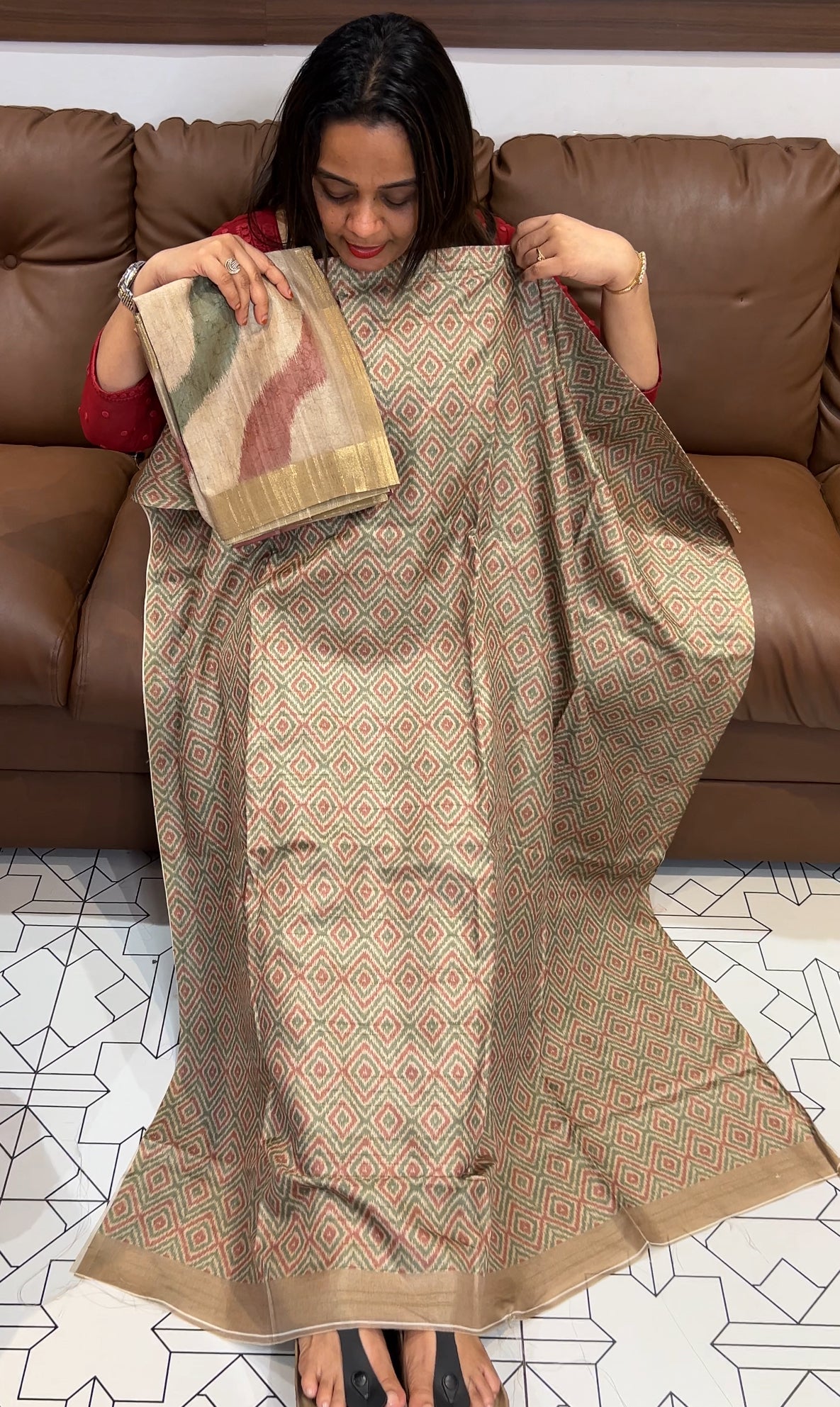 DIGITAL PRINTED SEMI TUSSUR UNSTITCHED SALWAR SUITS - IHA 22751