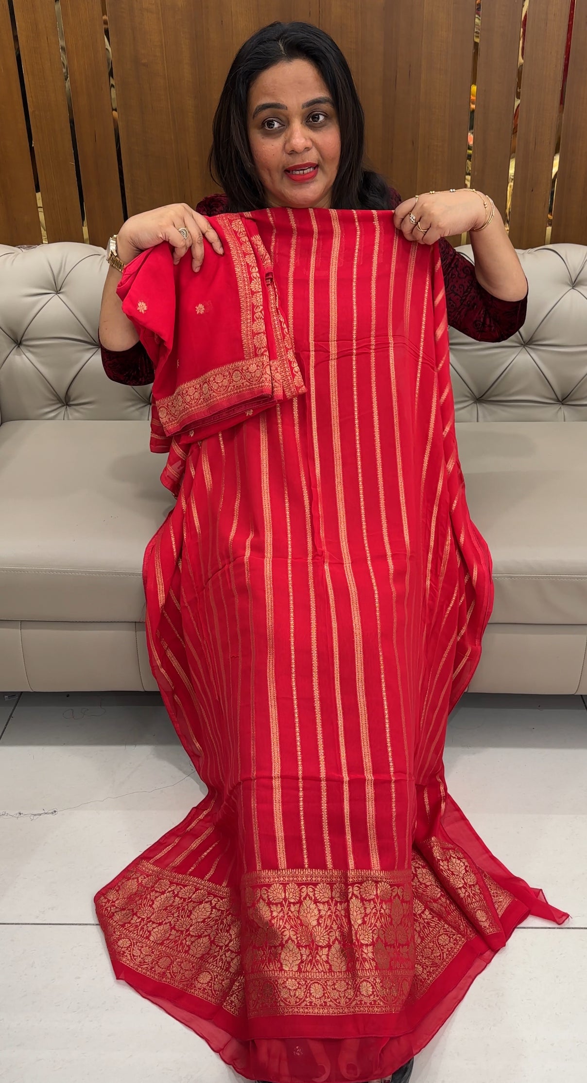 GEORGETTE BANARASI UNSTITCHED SALWAR SUITS - IHA 26039
