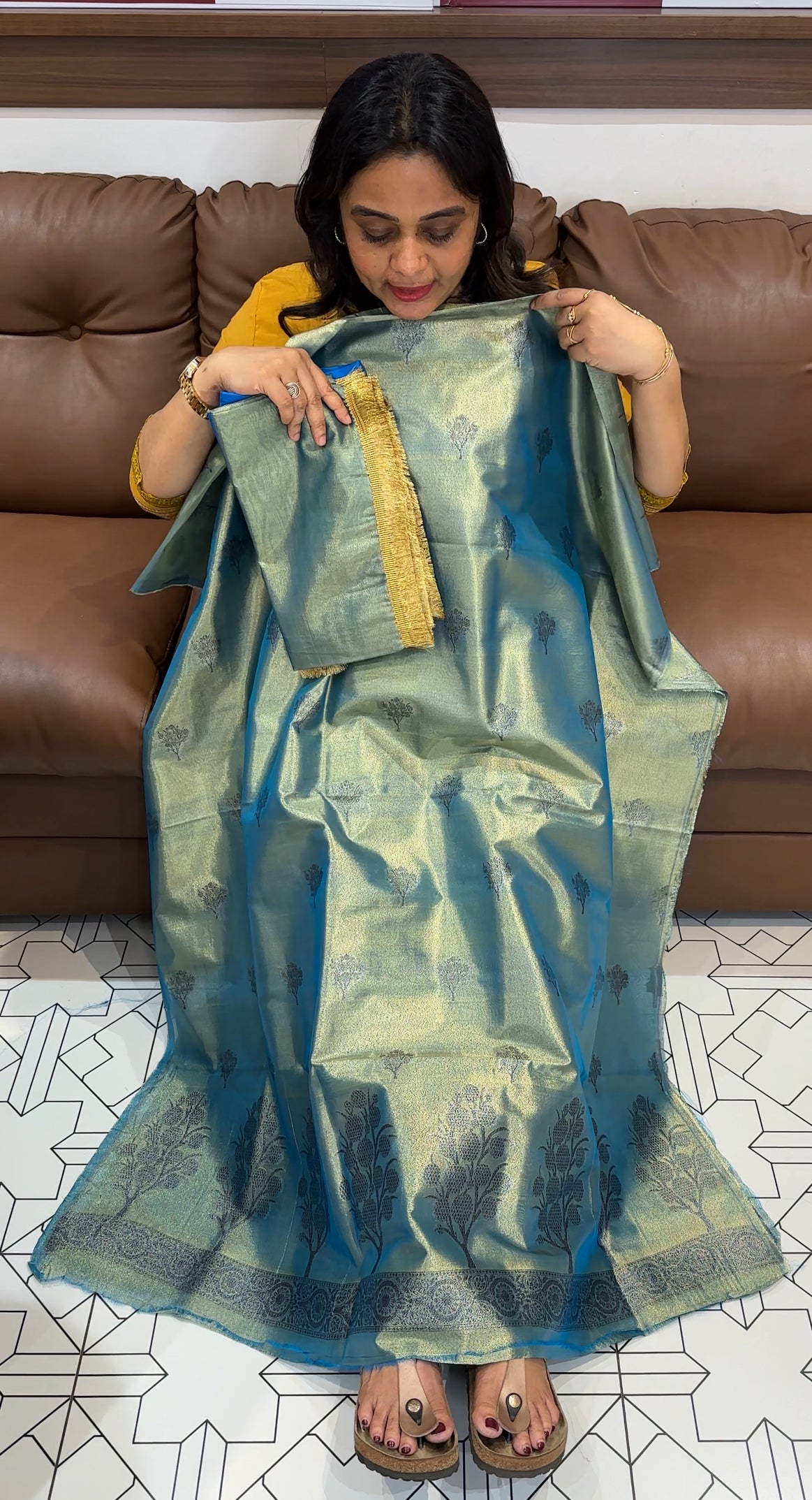 TISSUE BANARASI UNSTITCHED SALWAR SUITS - IHA 26830