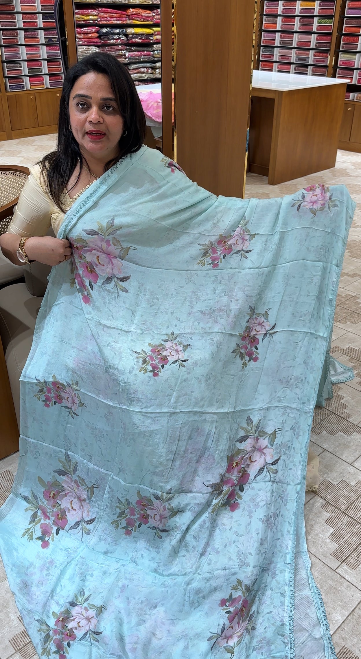 PLATINUM CHIFFON SAREES - IHA 26005