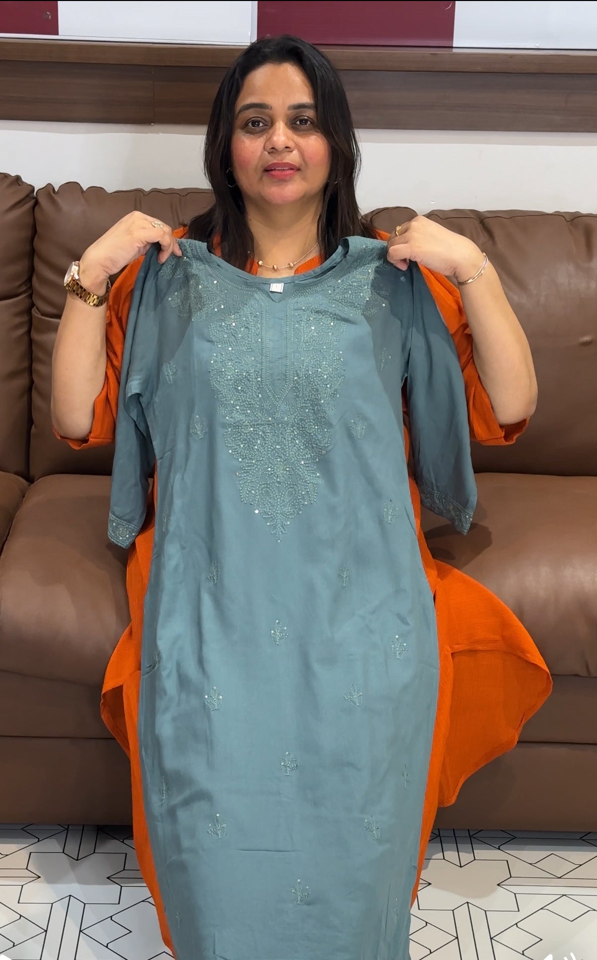 LUCKNOWI CHIKANKARI TOPS - IHA 27321