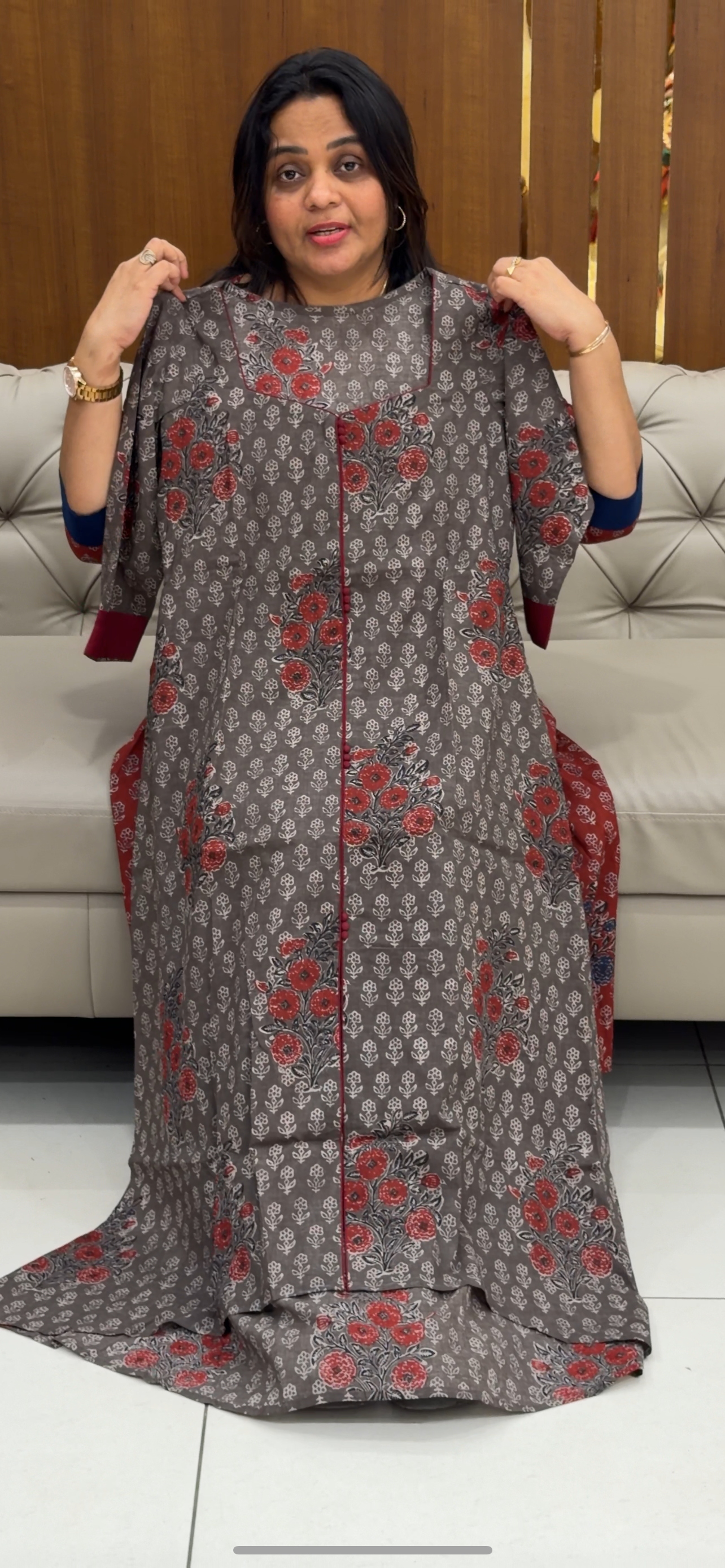 IHA'S IN-HOUSE AJRAKH A-LINE TOPS - IHA 28730