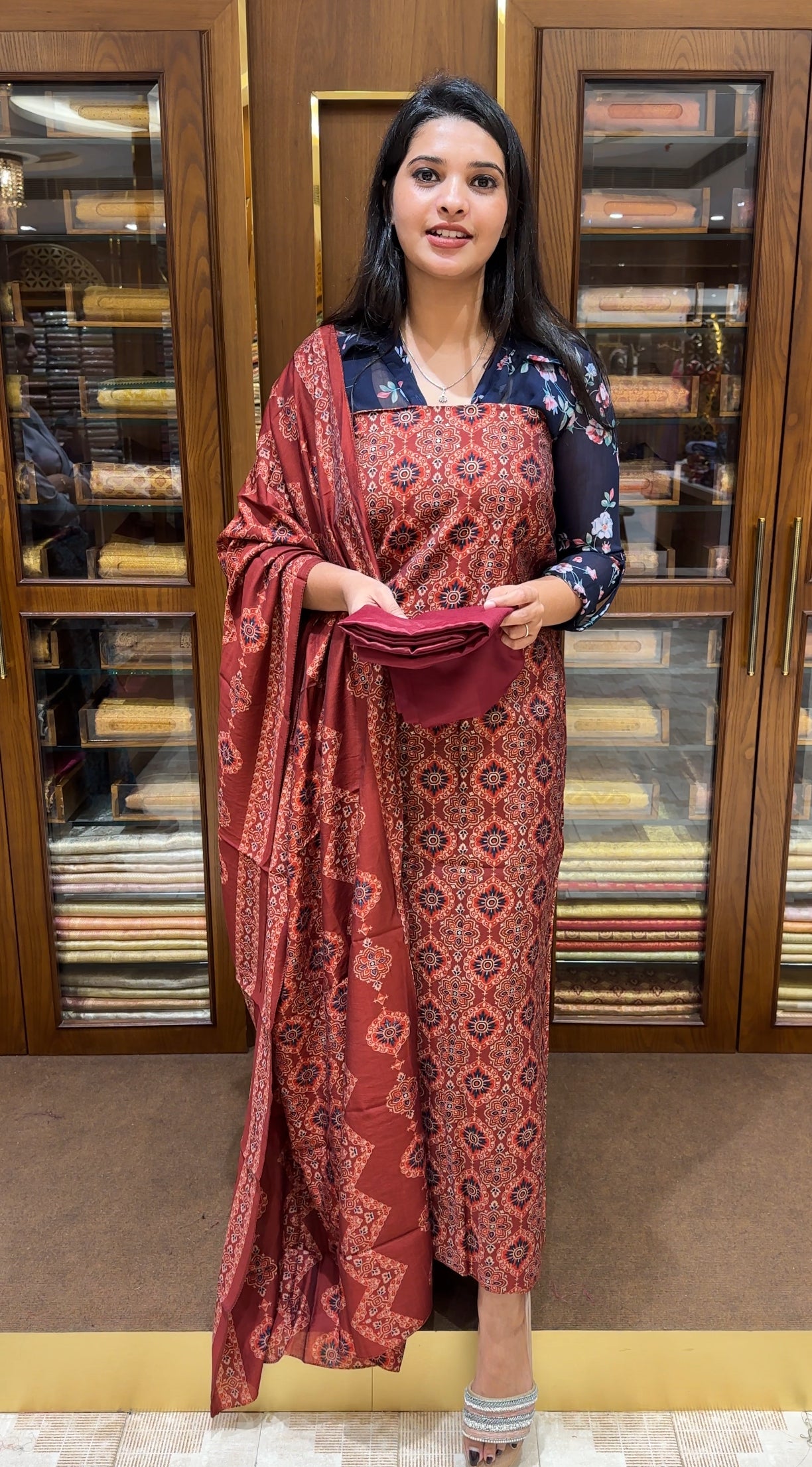MODAL CHANDERI UNSTITCHED SALWAR SUITS- IHA 25141