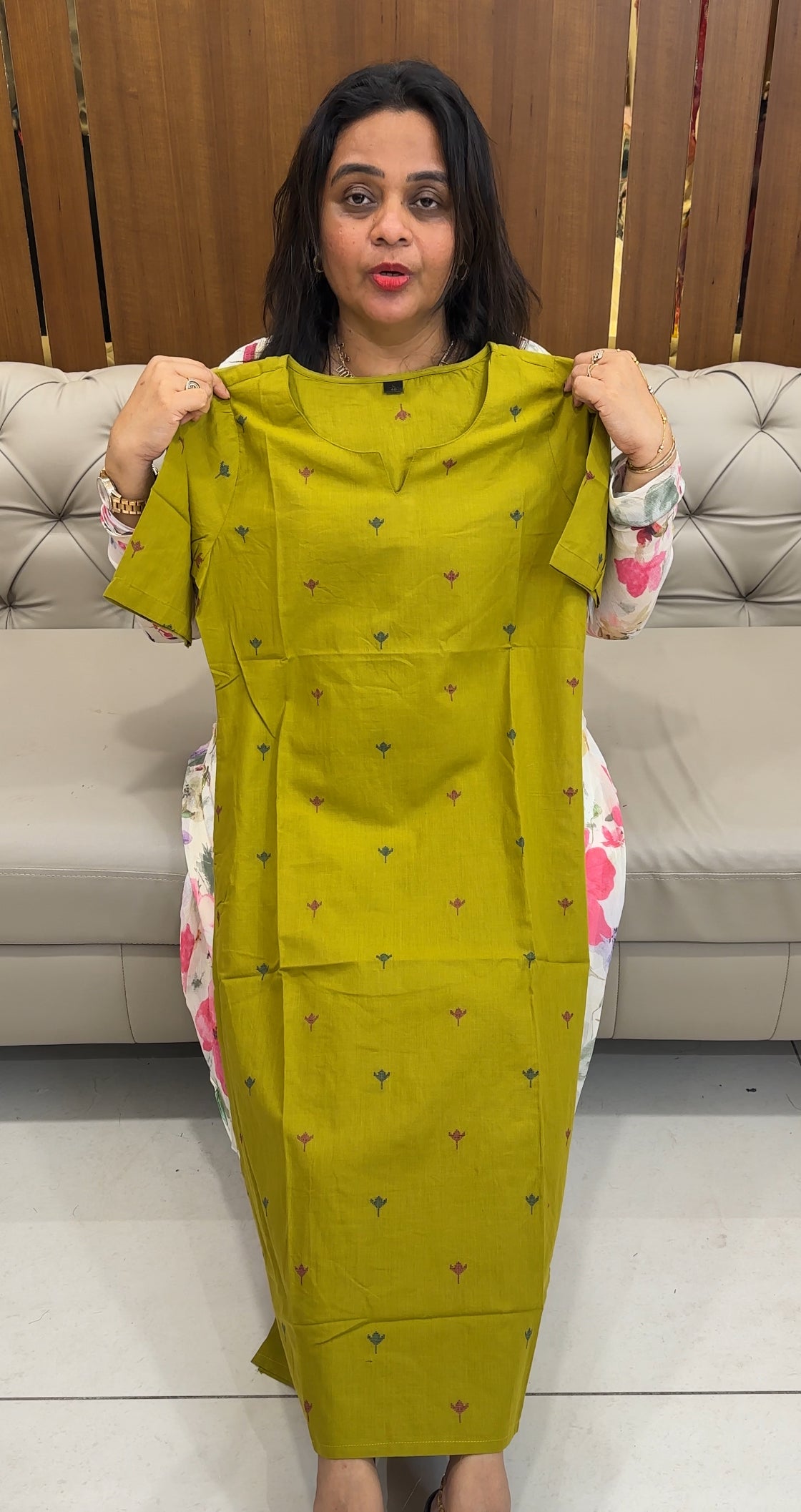 HAND LOOM COTTON LONG TOPS - IHA 26118
