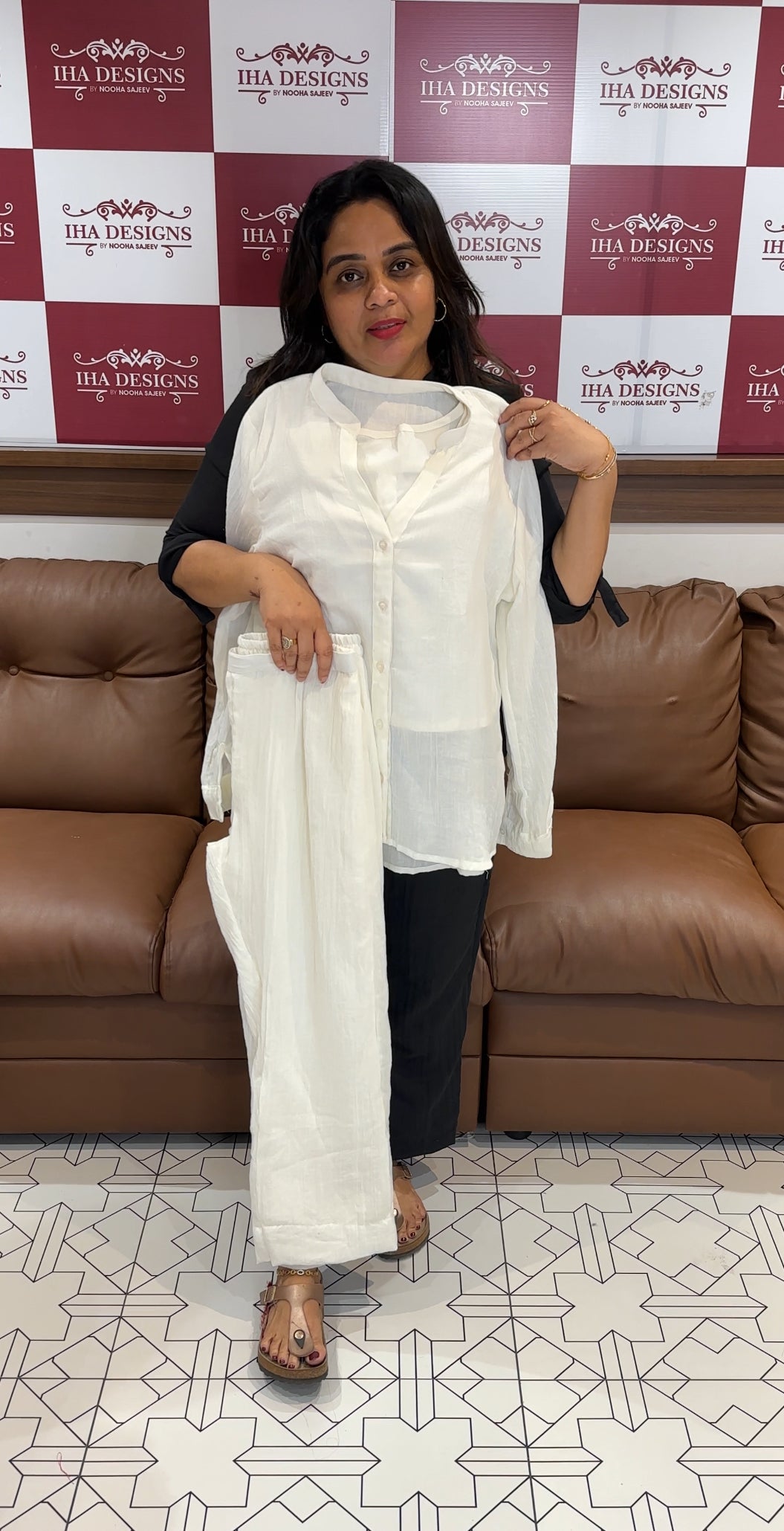 IHA'S IN-HOUSE LINEN CO-ORDS SETS - IHA 26357